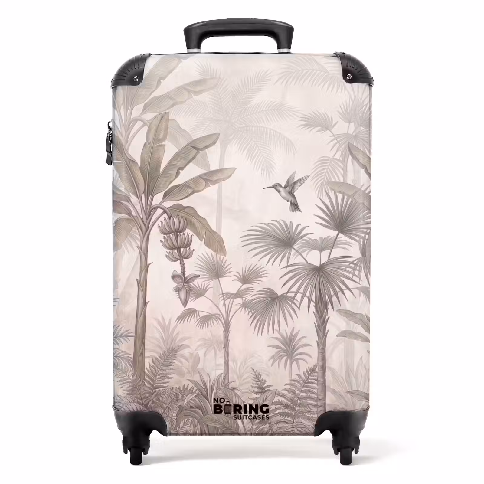 Koffer - Jungle - Banenboom - Kolibrie - Beige - Jungle - Banenboom - Kolibrie - Beige NBS - Handbagage koffer - Volwassenen Unisex middel