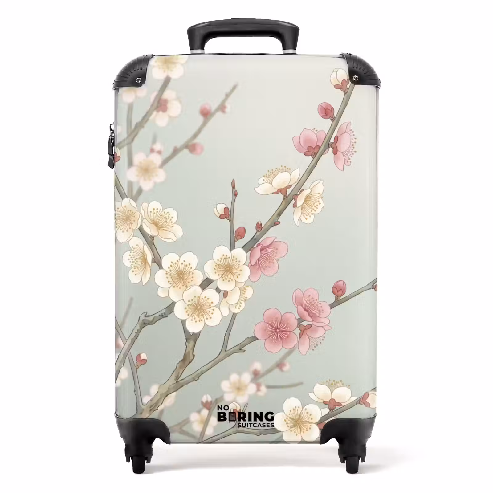 Koffer - Kersen - Bloesem - Groen - Kersen - Bloesem - Groen NBS - Handbagage koffer - Volwassenen Unisex middel