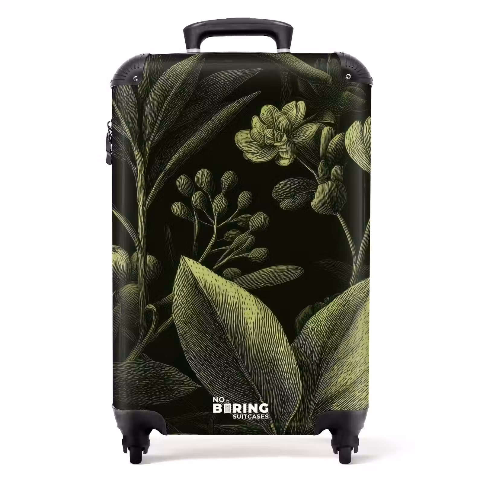 Koffer - Klassiek - Donker - Botanisch - Planten - Klassiek - Donker - Botanisch - Planten NBS - Handbagage koffer - Volwassenen Unisex middel