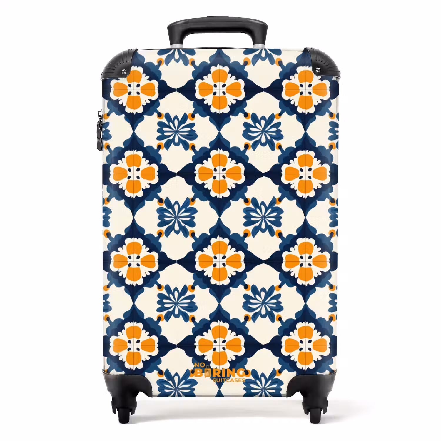 Klassiek - Geometrisch - Blauw NBS - Handbagage koffer - Volwassenen Unisex middel -productfoto_recht