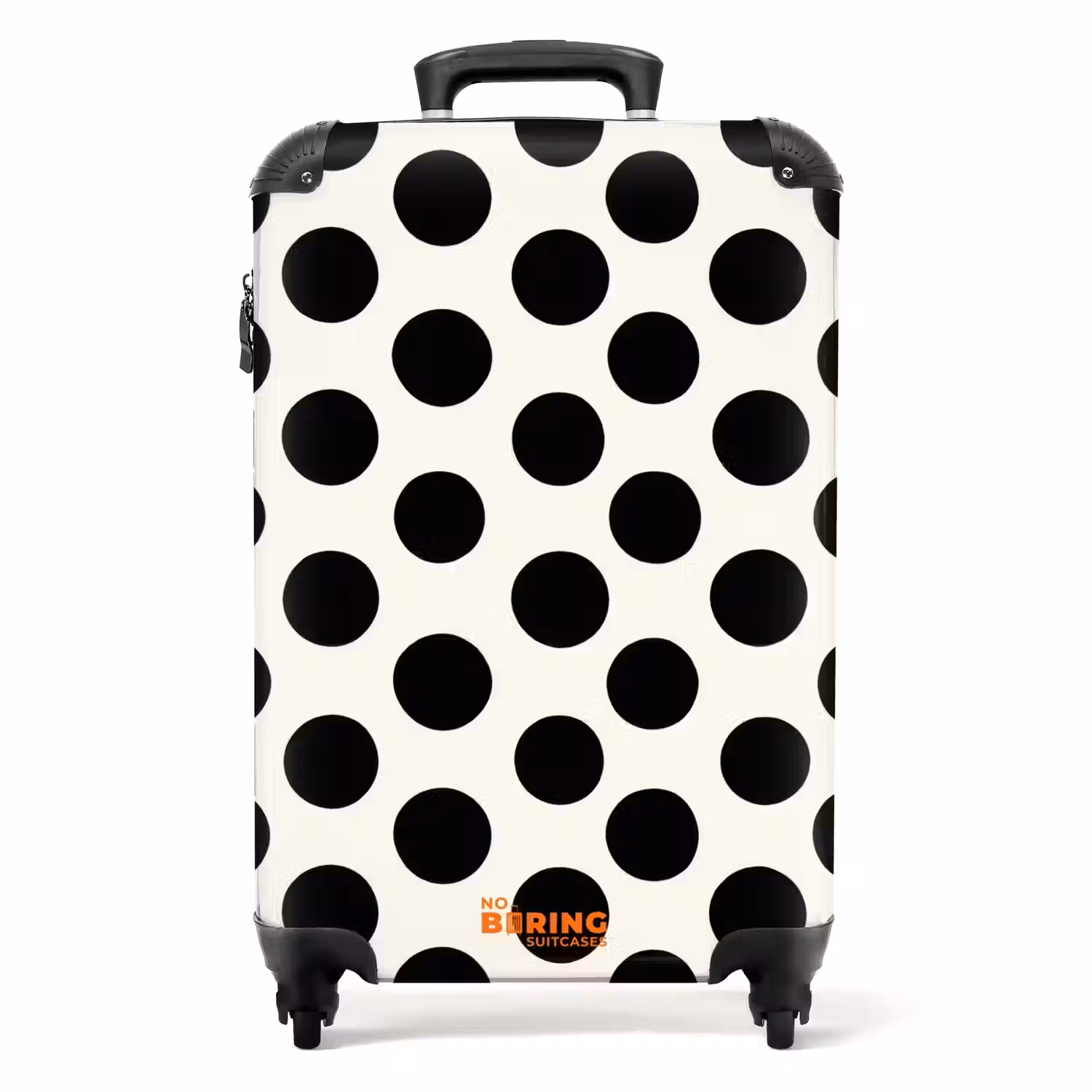 Klassiek - Stippen - Zwart NBS - Handbagage koffer - Volwassenen Unisex middel -productfoto_recht