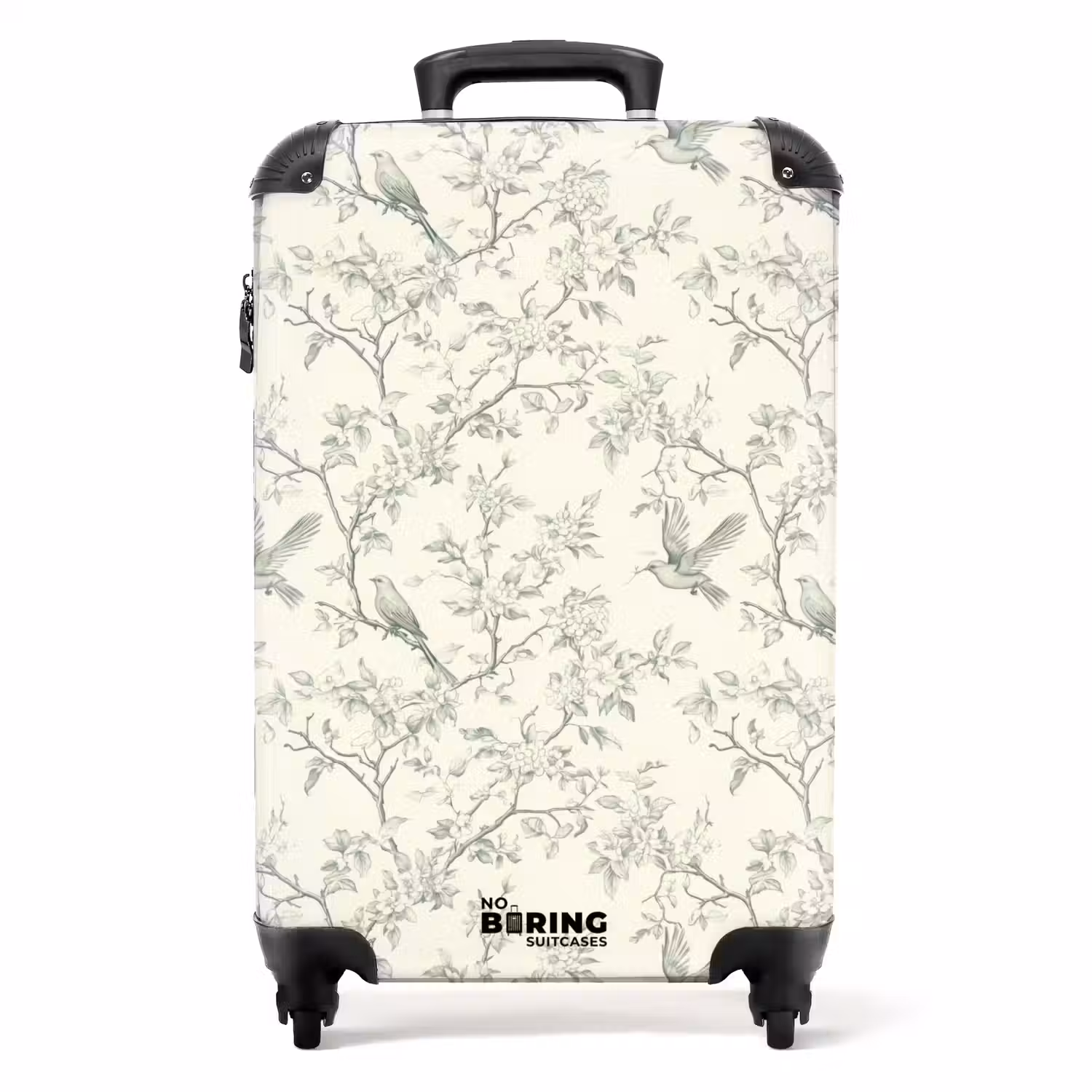 Klassiek - Vogels - Groen NBS - Handbagage koffer - Volwassenen Unisex middel -productfoto_recht