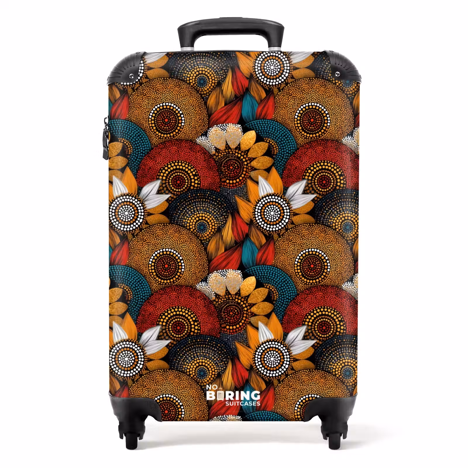 Koffer - Kleurrijk - Aboriginal - Dot Painting - Botanisch - Patroon - Kleurrijk - Aboriginal - Dot Painting - Botanisch - Patroon NBS - Handbagage koffer - Volwassenen Unisex middel