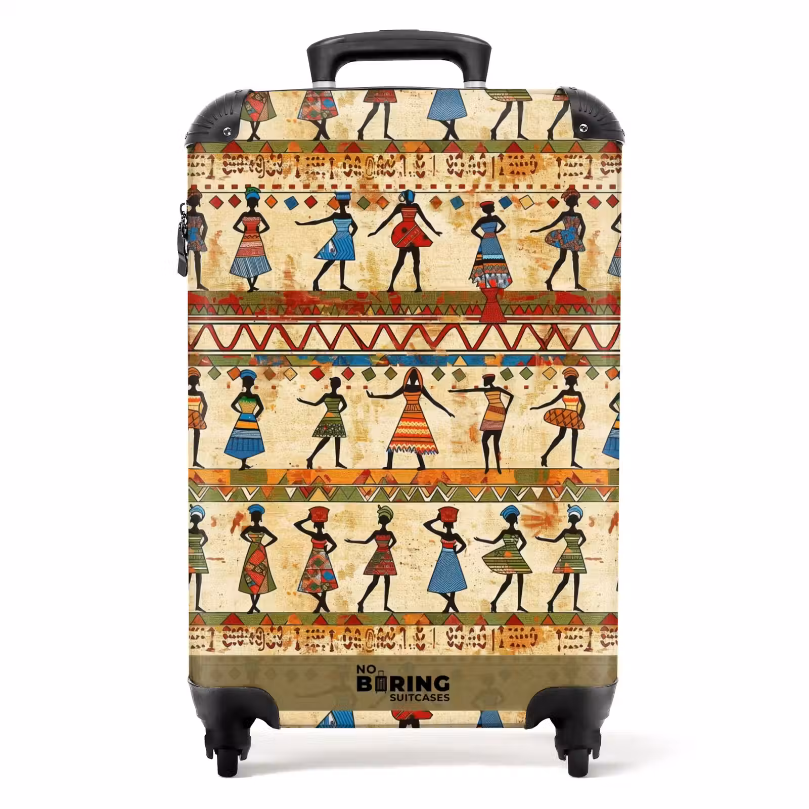 Koffer - Kleurrijk - Afrikaans - Etnisch - Dansende Vrouwen - Patroon - Kleurrijk - Afrikaans - Etnisch - Dansende Vrouwen - Patroon NBS - Handbagage koffer - Volwassenen Unisex middel