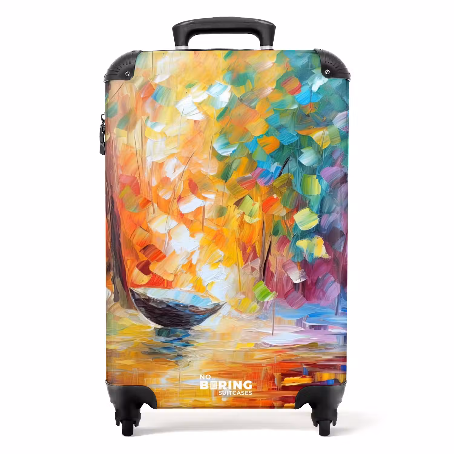 Kleurrijk - Olieverf - Water - Boot NBS - Handbagage koffer - Unisex middel -productfoto_recht