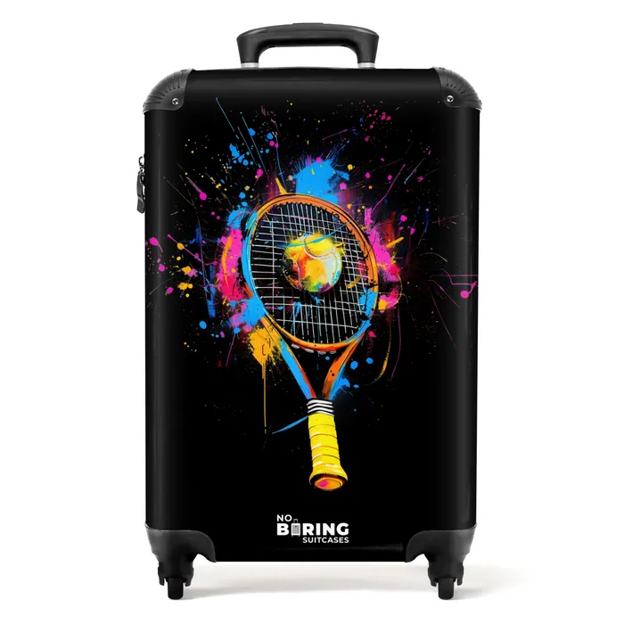 Kleurrijk tennis racket met bal NBS - Handbagage koffer - Unisex middel -productfoto_recht