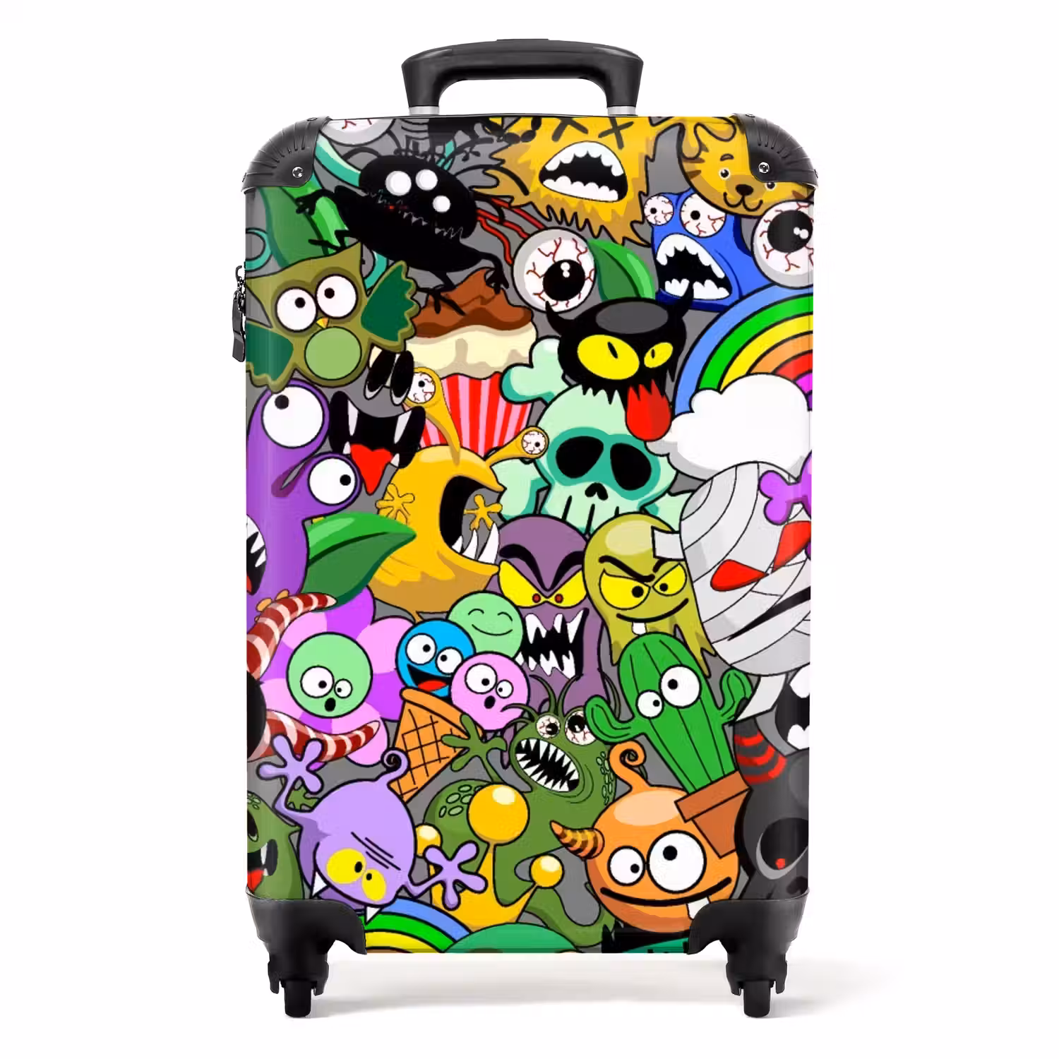 Kleurrijke Monstermix NBS - Handbagage koffer - Unisex middel -productfoto_recht