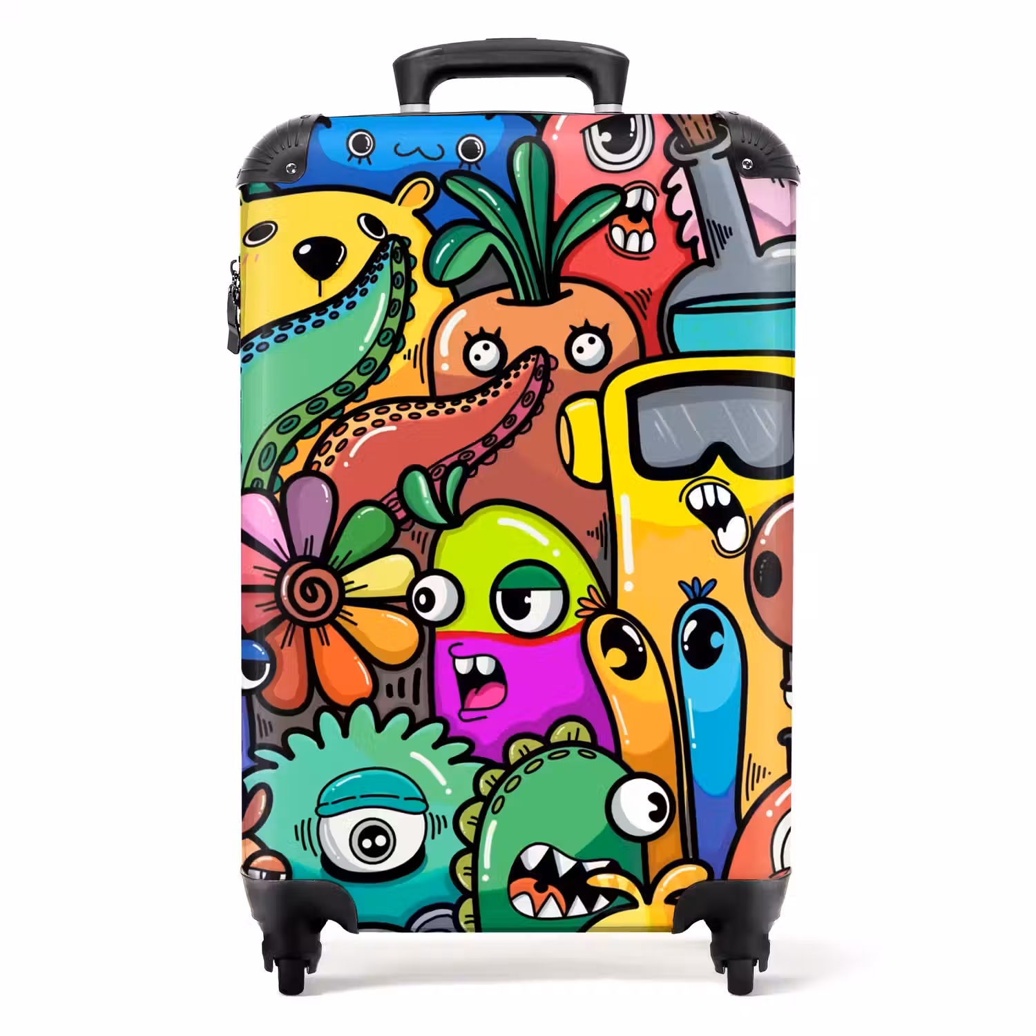 Kleurrijke Monsterparade NBS - Handbagage koffer - Unisex middel -productfoto_recht