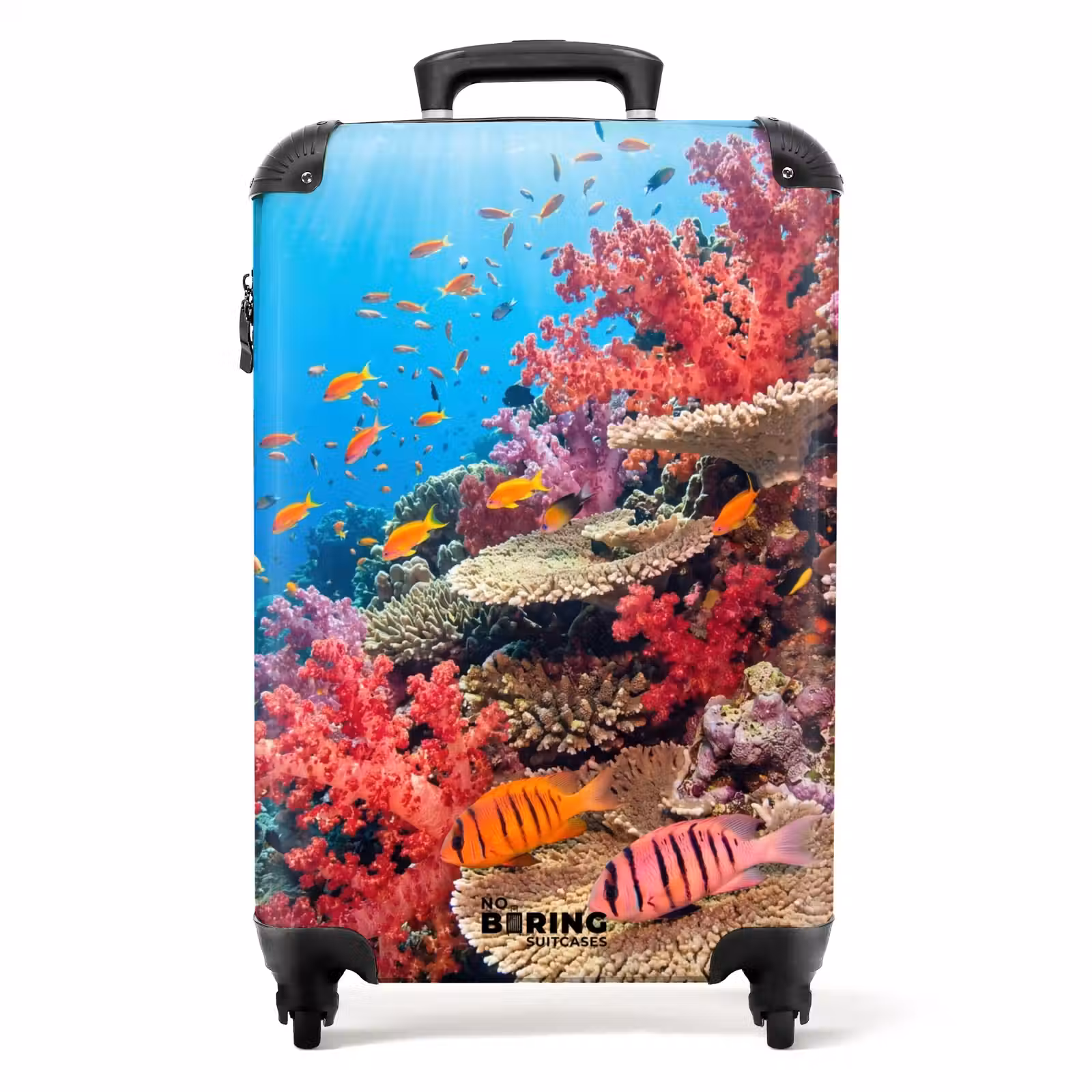 Koffer - Koraalrif - Vissen - Onderwater - Tropisch - Rood - Koraalrif - Vissen - Onderwater - Tropisch - Rood NBS - Handbagage koffer - Volwassenen Unisex middel