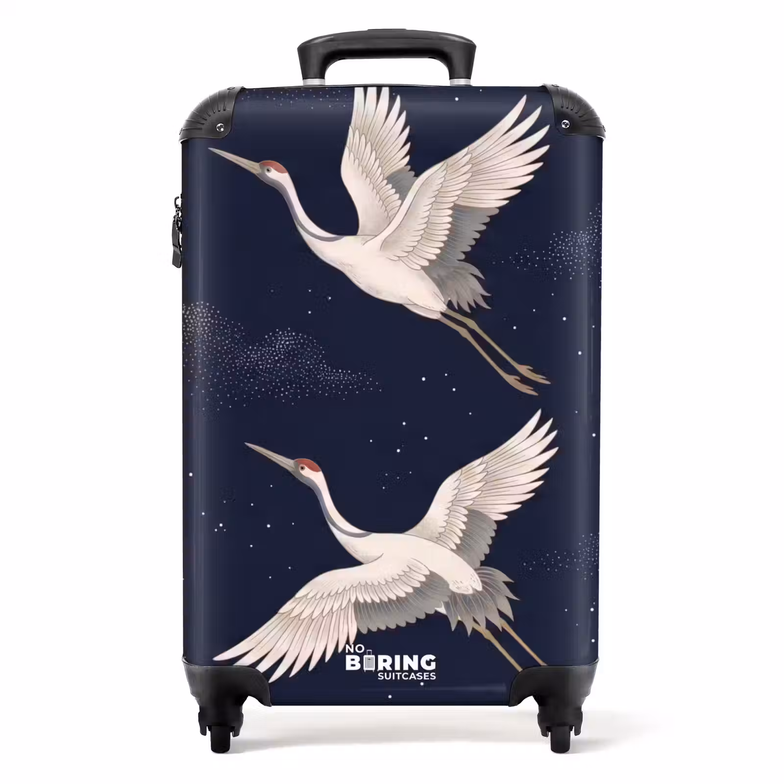 Koffer - Kraanvogels - Nachthemel - Blauw - Kraanvogels - Nachthemel - Blauw NBS - Handbagage koffer - Volwassenen Unisex middel