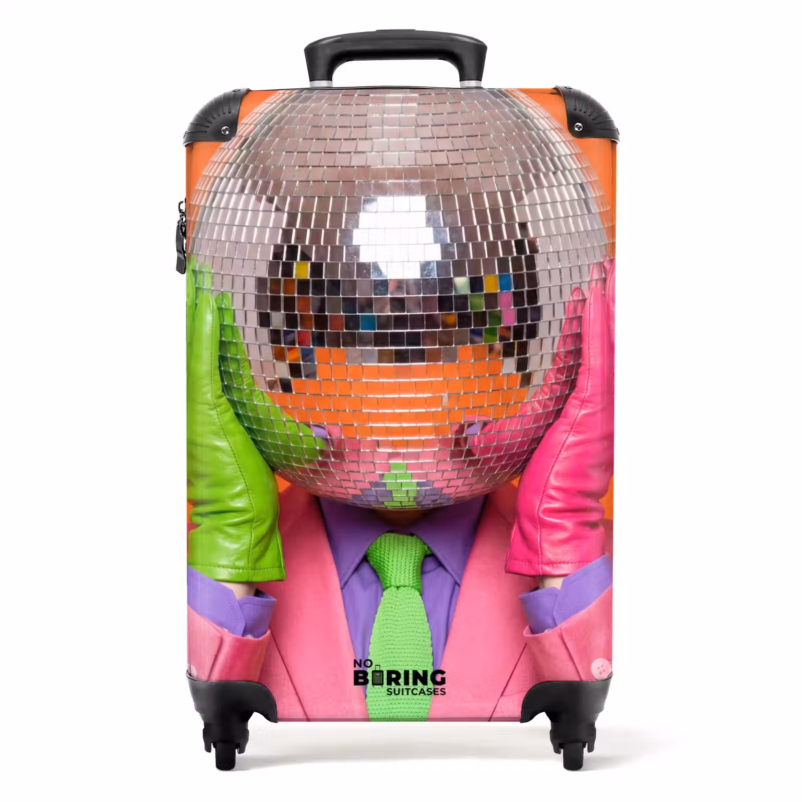 Koffer - Kunst - Disco bal - Kleurrijk - Modern - Studio - Kunst - Disco bal - Kleurrijk - Modern - Studio NBS - Handbagage koffer - Volwassenen Unisex middel
