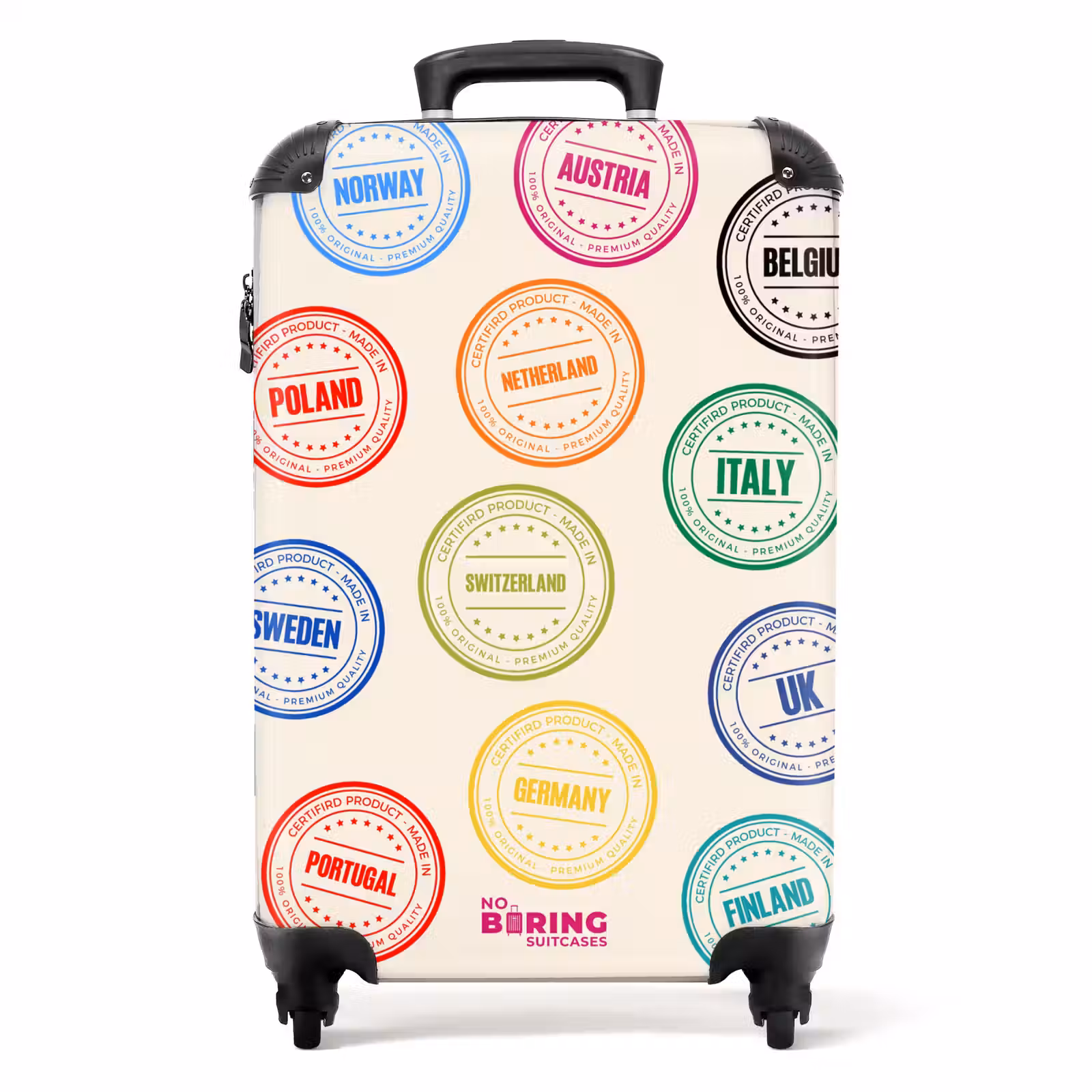 Koffer - Landen - Cirkels - Kleurrijk - Landen - Cirkels - Kleurrijk NBS - Handbagage koffer - Volwassenen Unisex middel