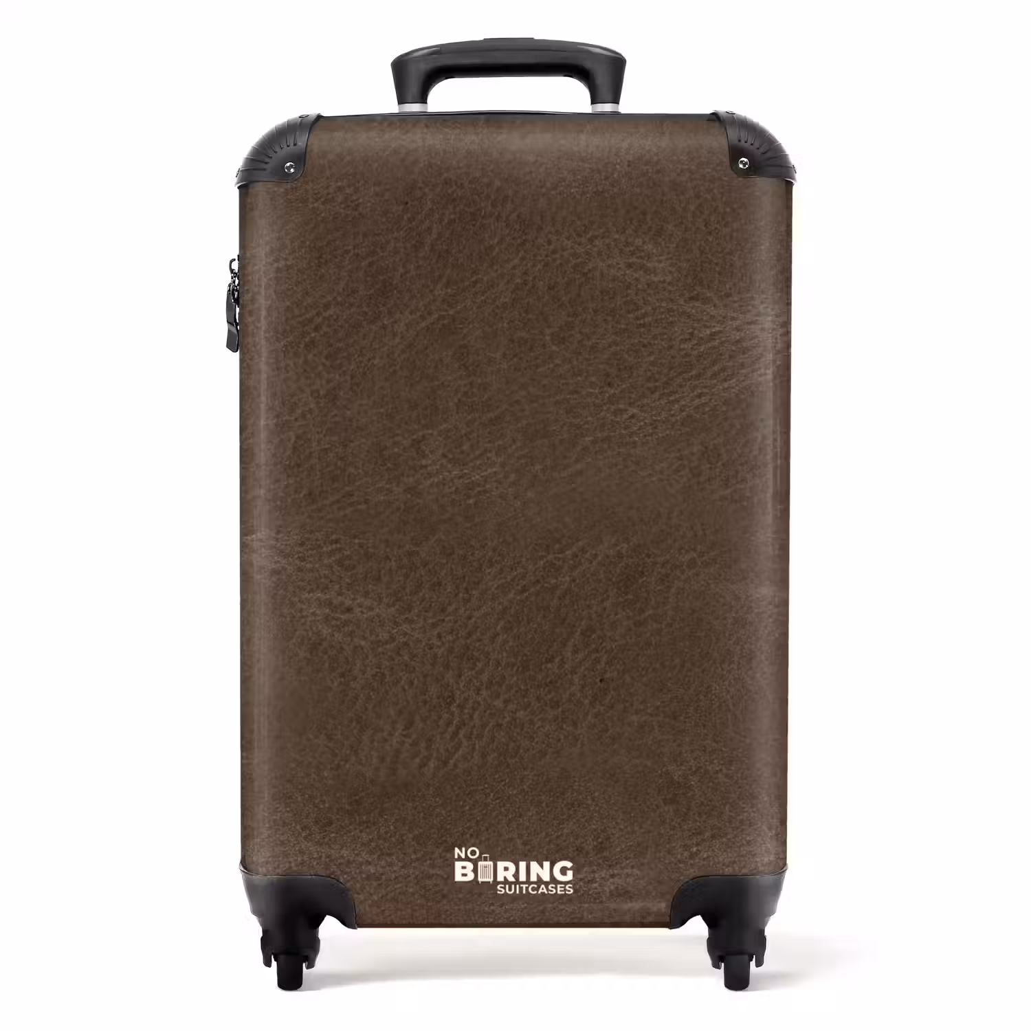 Lederen look donker bruin NBS - Handbagage koffer - Volwassenen Unisex middel -productfoto_recht