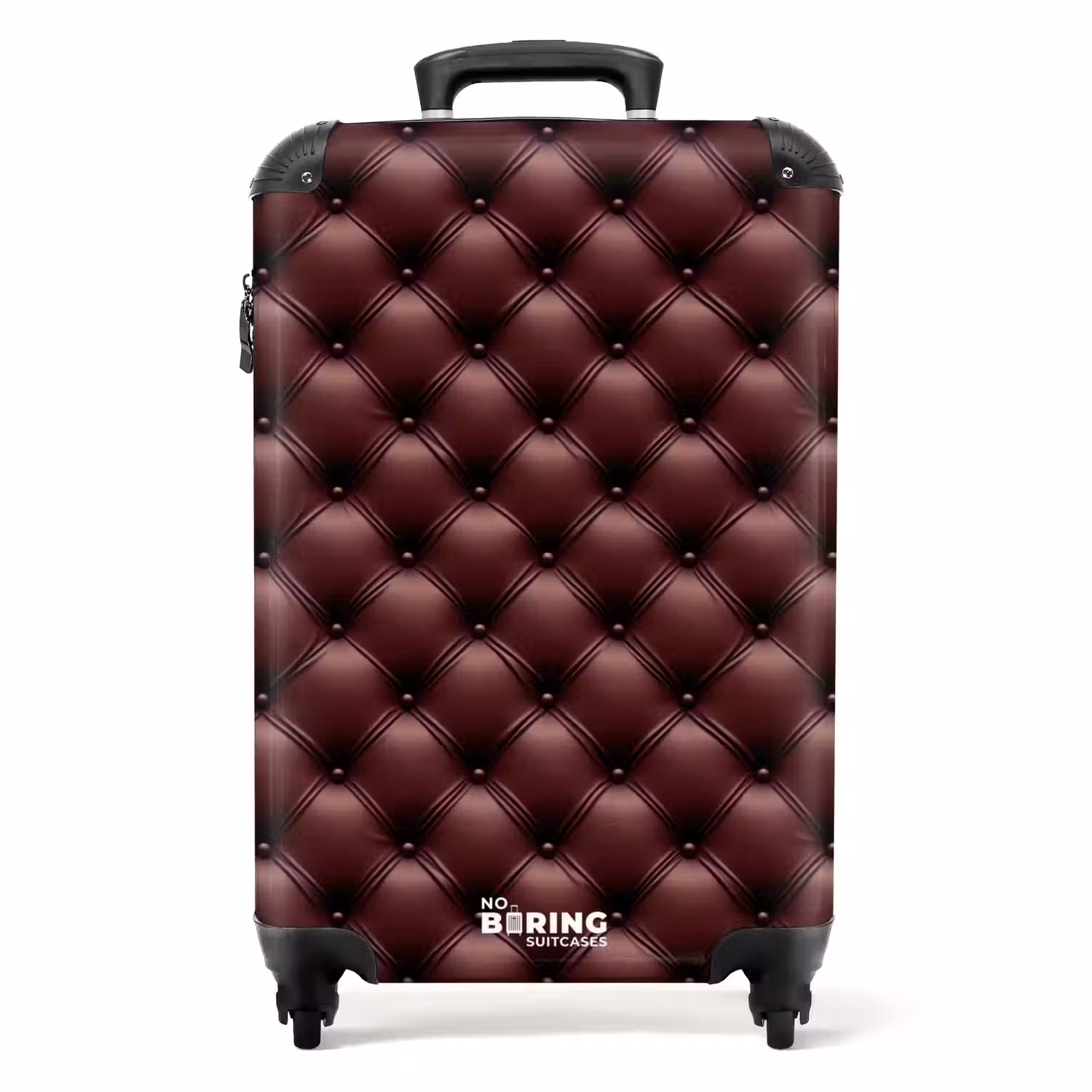 Leer - Patroon - Bordeaux NBS - Handbagage koffer - Volwassenen Unisex middel -productfoto_recht