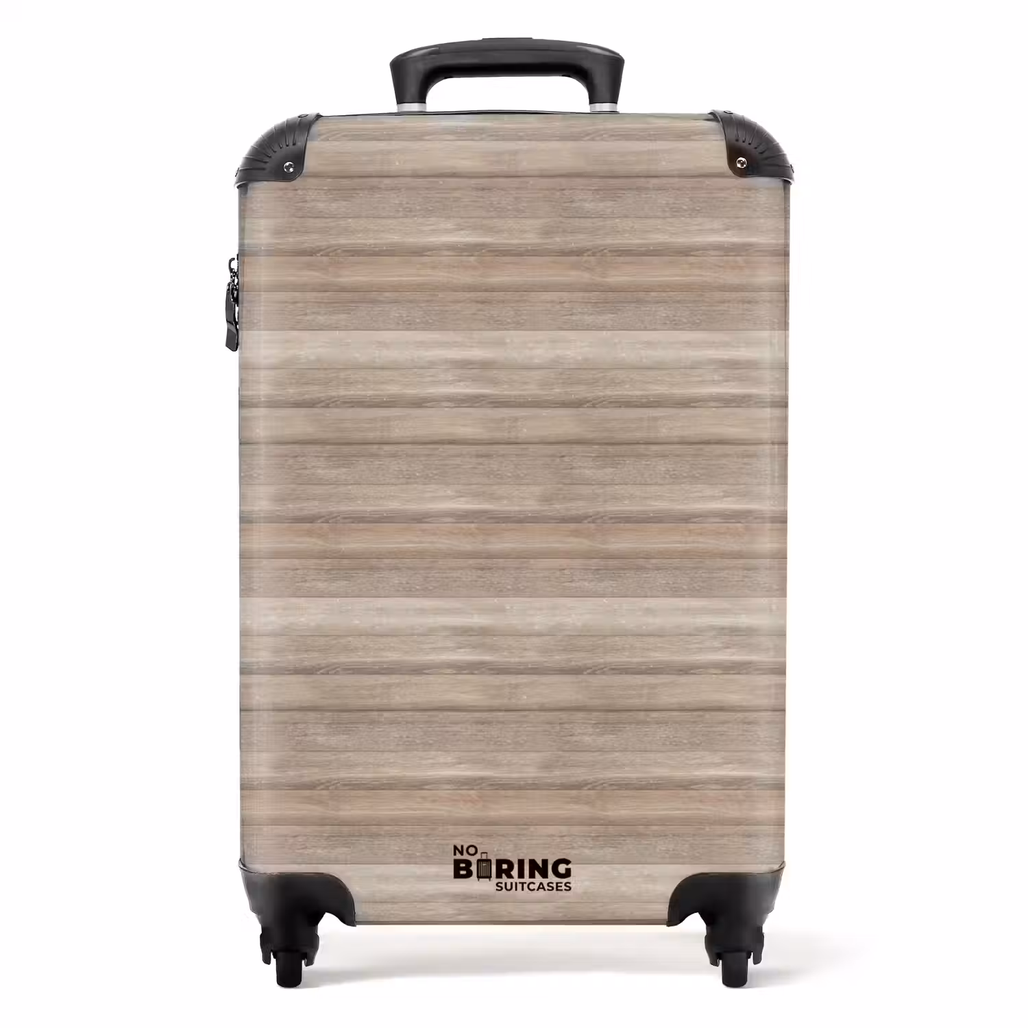 Lichte houten planken met horizontale nerf NBS - Handbagage koffer - Volwassenen Unisex middel -productfoto_recht