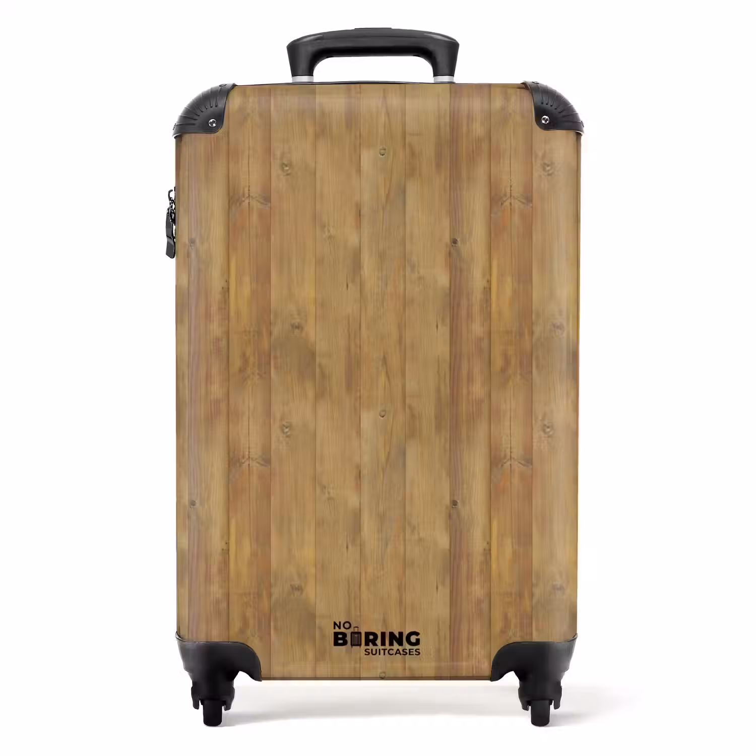 Lichtgele houten planken met rode accenten en noesten NBS - Handbagage koffer - Volwassenen Unisex middel -productfoto_recht