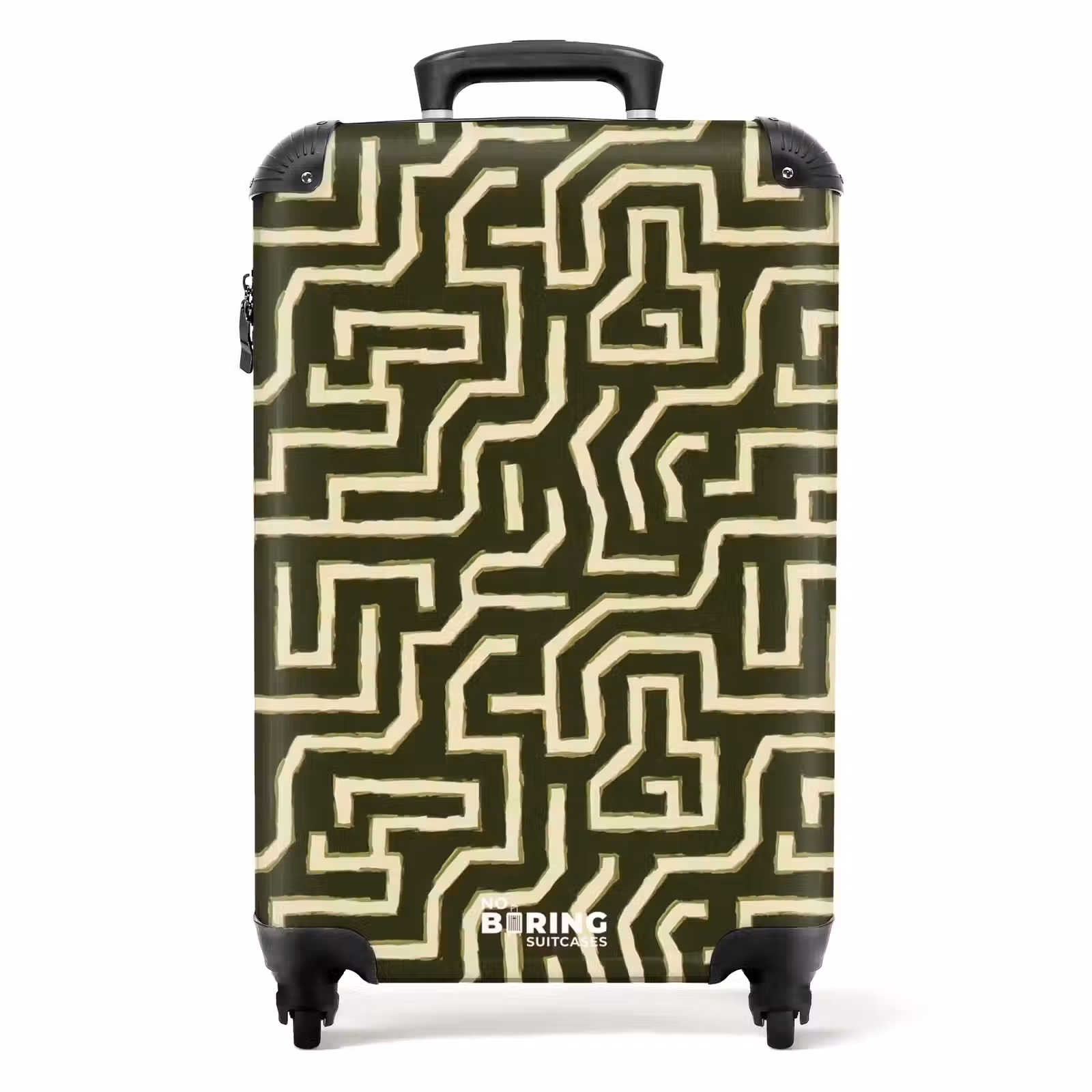 Koffer - Lijnen - Abstract - Groen - Lijnen - Abstract - Groen NBS - Handbagage koffer - Volwassenen Unisex middel