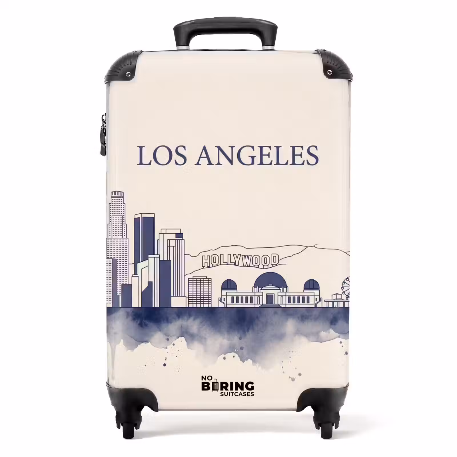 Koffer - Los Angeles - Skyline - Architectuur - Aquarel - Blauw - Los Angeles - Skyline - Architectuur - Aquarel - Blauw NBS - Handbagage koffer - Volwassenen Unisex middel