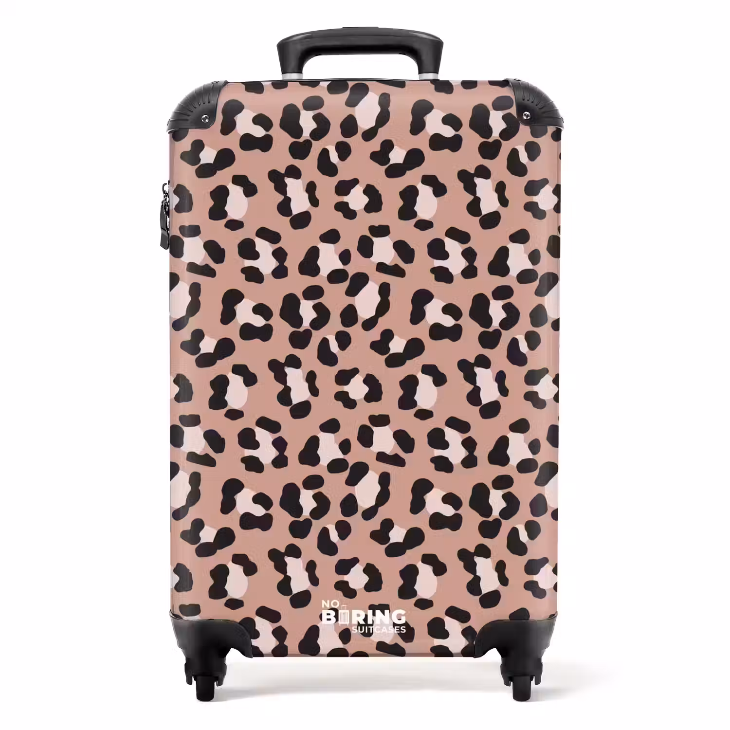 Luipaardpatroon op warm roze NBS - Handbagage koffer - Volwassenen Unisex middel -productfoto_recht
