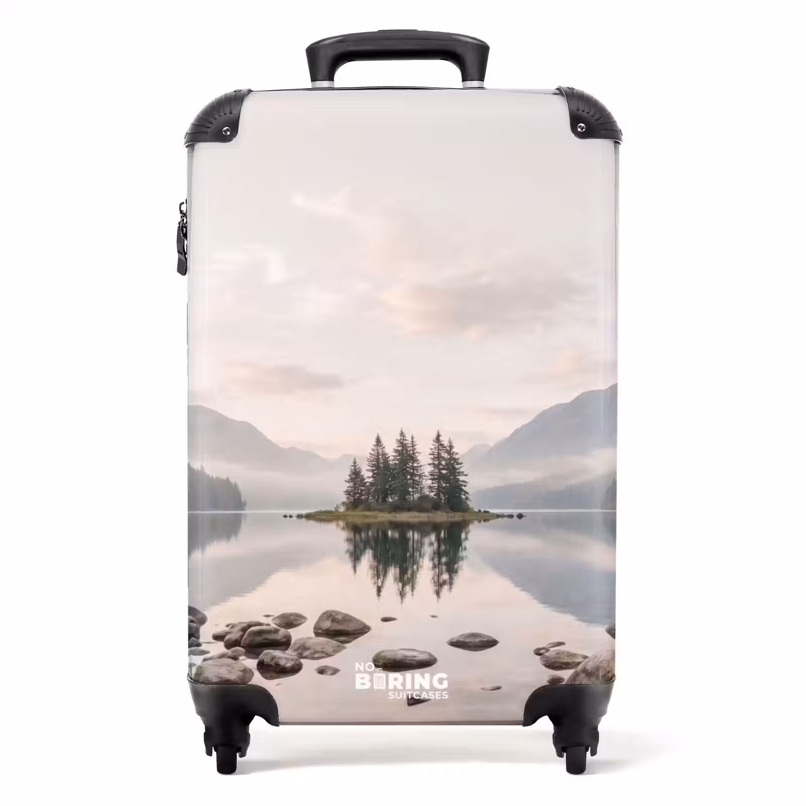 Koffer - Meer - Bergen - Landschap - Groen - Meer - Bergen - Landschap - Groen NBS - Handbagage koffer - Volwassenen Unisex middel