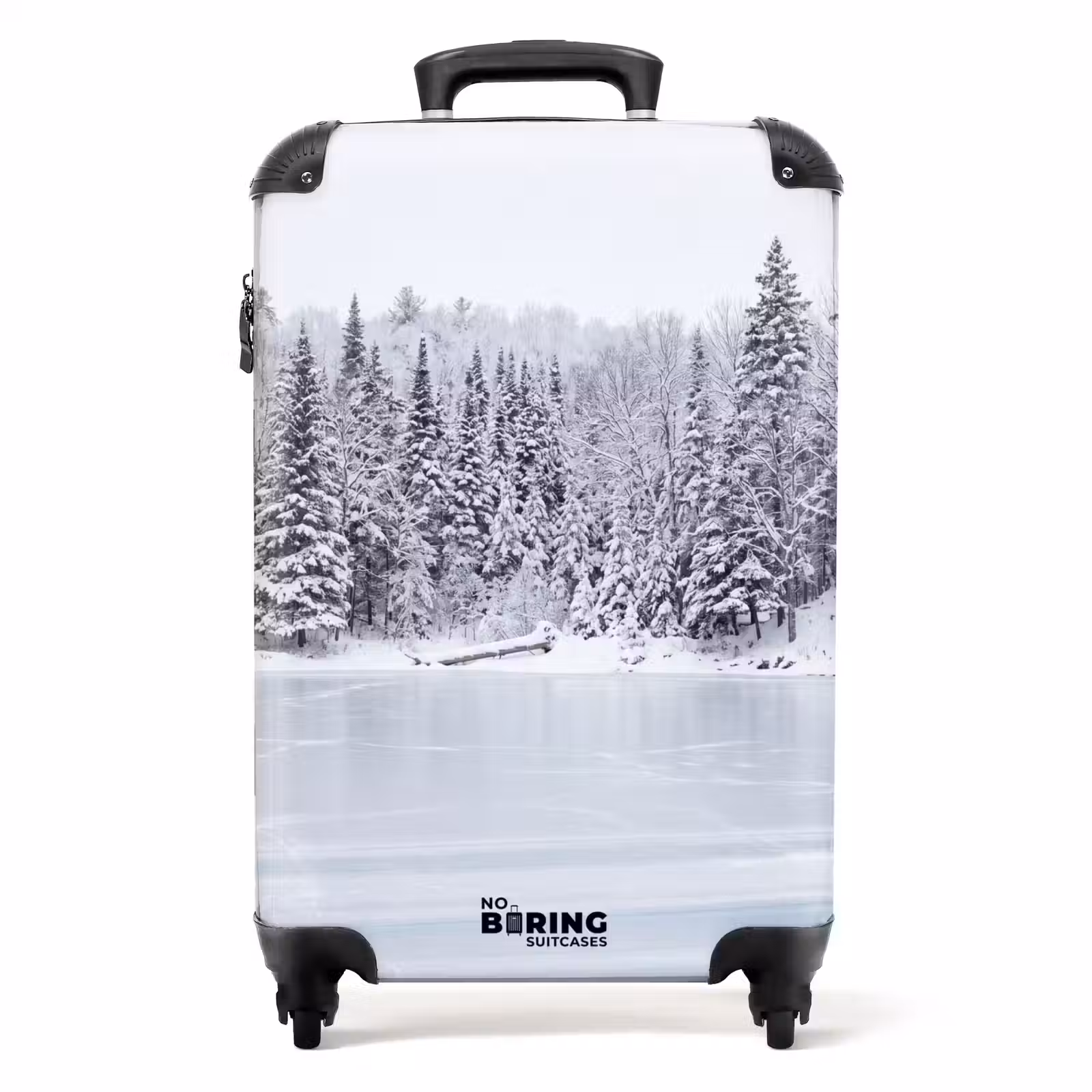 Koffer - Meer - Dennen - IJs - Winter - Rustgevend - Meer - Dennen - IJs - Winter - Rustgevend NBS - Handbagage koffer - Volwassenen Unisex middel