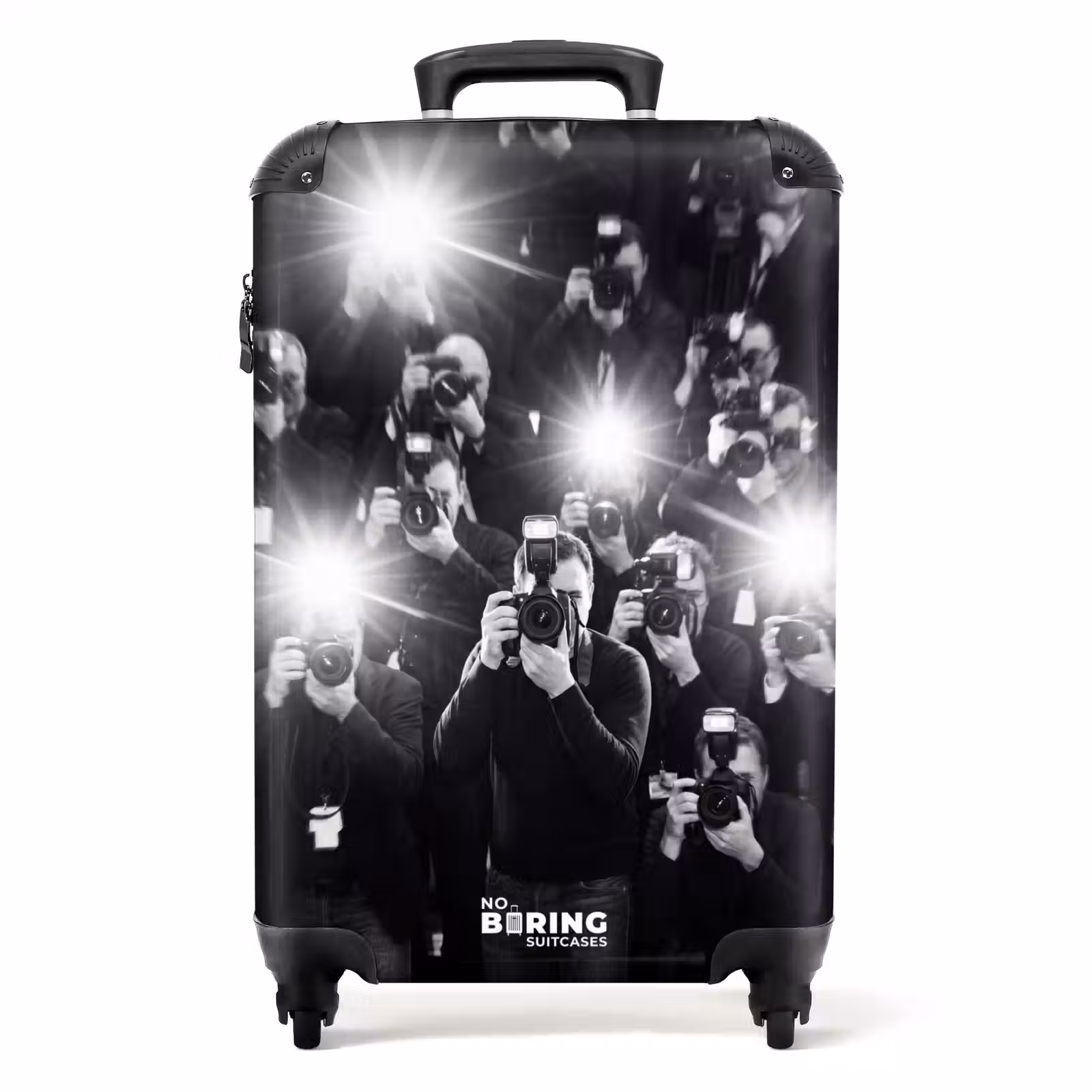 Koffer - Mensen - Camera - Flitslicht - Zwart-wit - Media - Mensen - Camera - Flitslicht - Zwart-wit - Media NBS - Handbagage koffer - Volwassenen Unisex middel