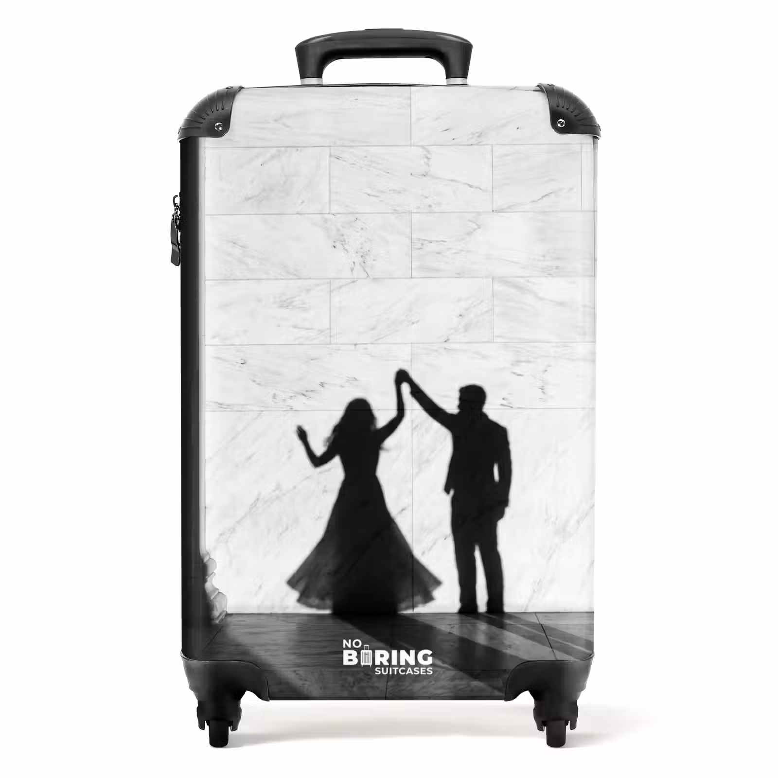 Koffer - Mensen - Schaduw - Dans - Zwart-wit - Liefde - Mensen - Schaduw - Dans - Zwart-wit - Liefde NBS - Handbagage koffer - Volwassenen Unisex middel