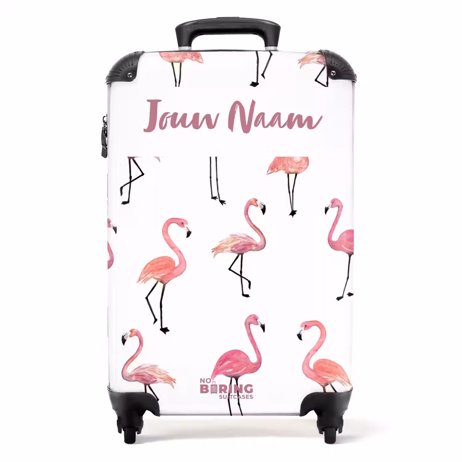 Flamingo feestje NBS - Handbagage koffer - Kinderen Unisex middel -productfoto_recht