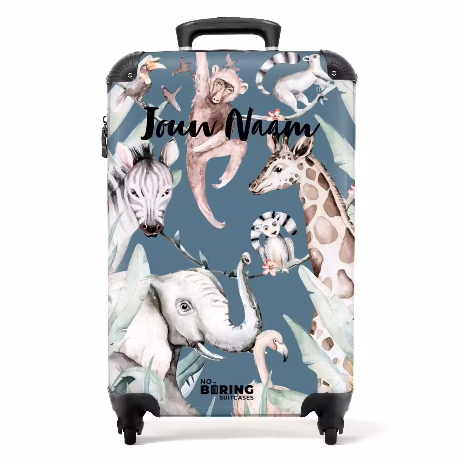Jungle Dierenfeest NBS - Handbagage koffer - Kinderen Unisex middel -productfoto_recht