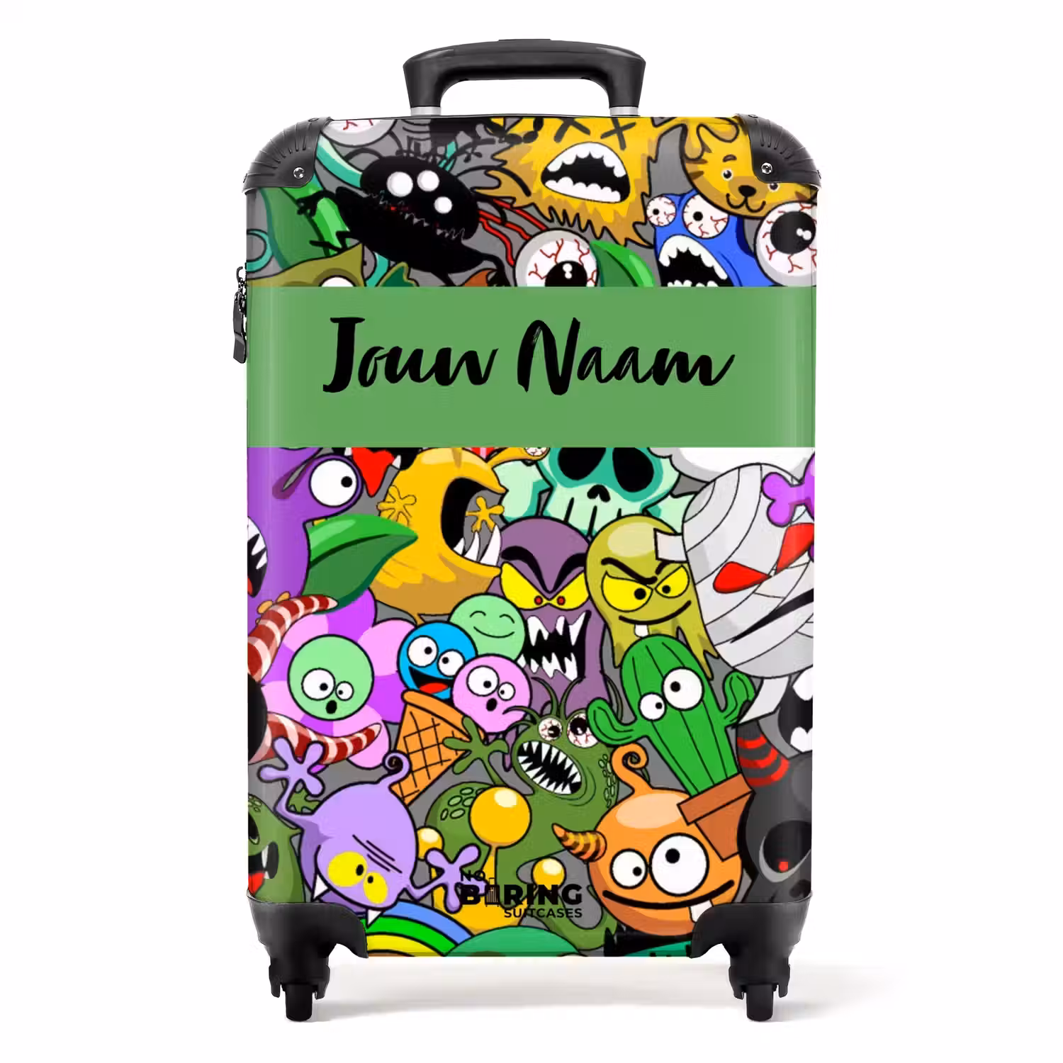 Kleurrijke Monstermix NBS - Handbagage koffer - Kinderen Unisex middel -productfoto_recht