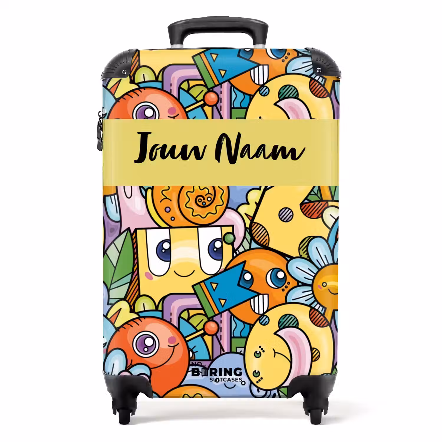 Monster met Stippen NBS - Handbagage koffer - Kinderen Unisex middel -productfoto_recht