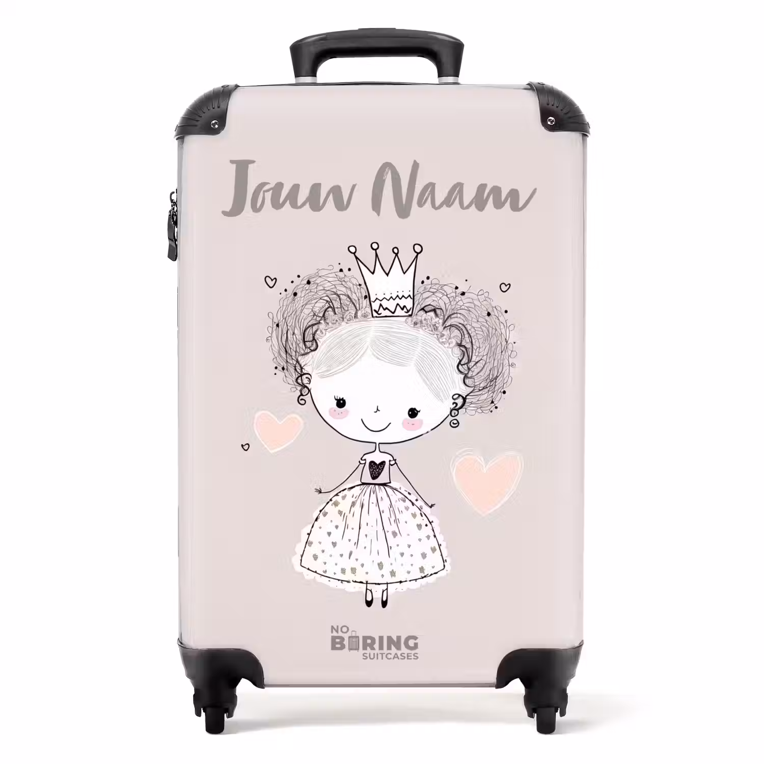 Prinses met krulletjes NBS - Handbagage koffer - Kinderen Unisex middel -productfoto_recht