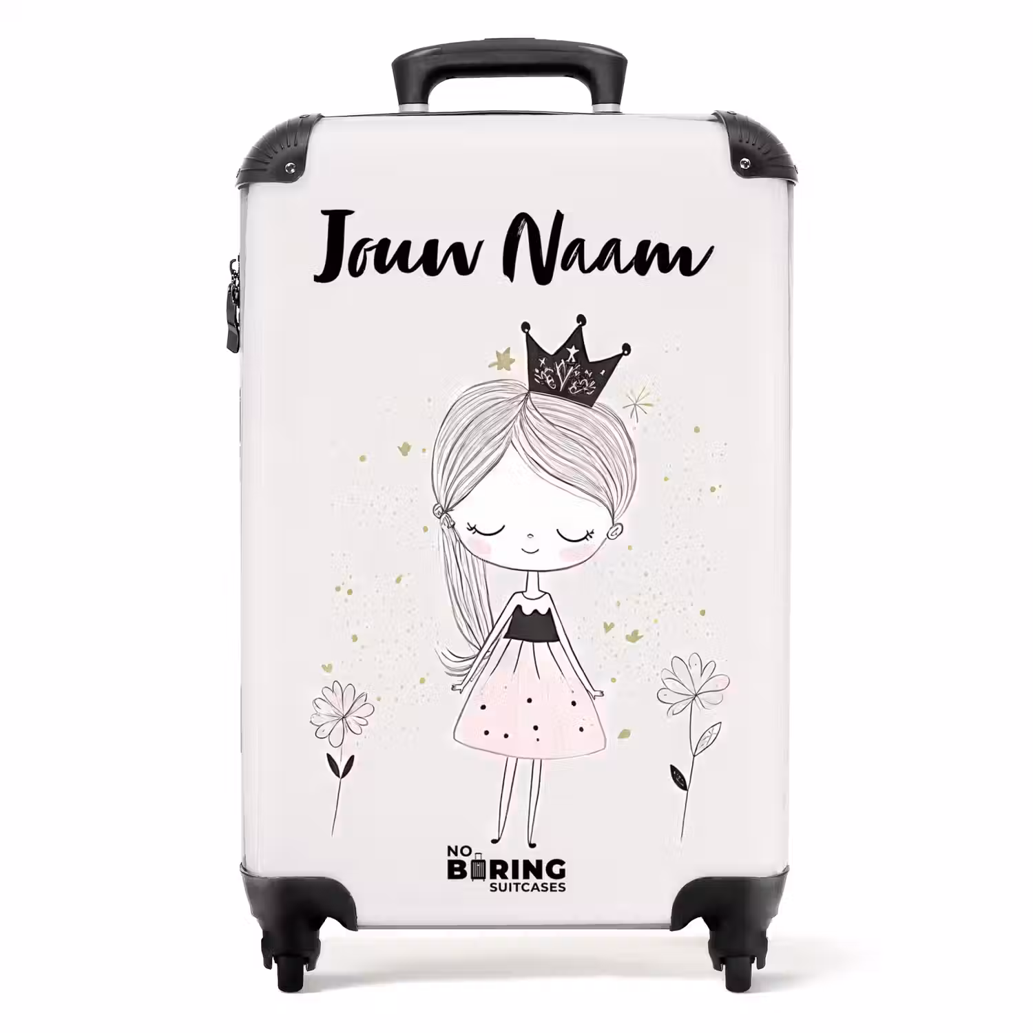 Prinses met zwart jurkje NBS - Handbagage koffer - Kinderen Unisex middel -productfoto_recht