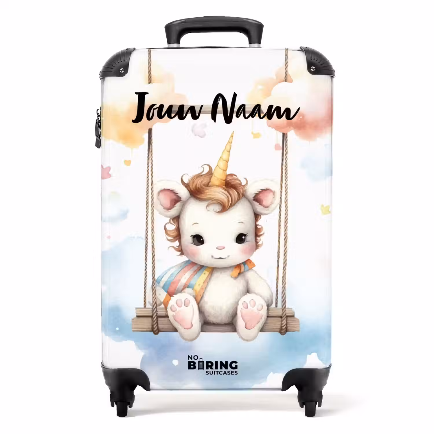Schommelende baby eenhoorn NBS - Handbagage koffer - Kinderen Unisex middel -productfoto_recht