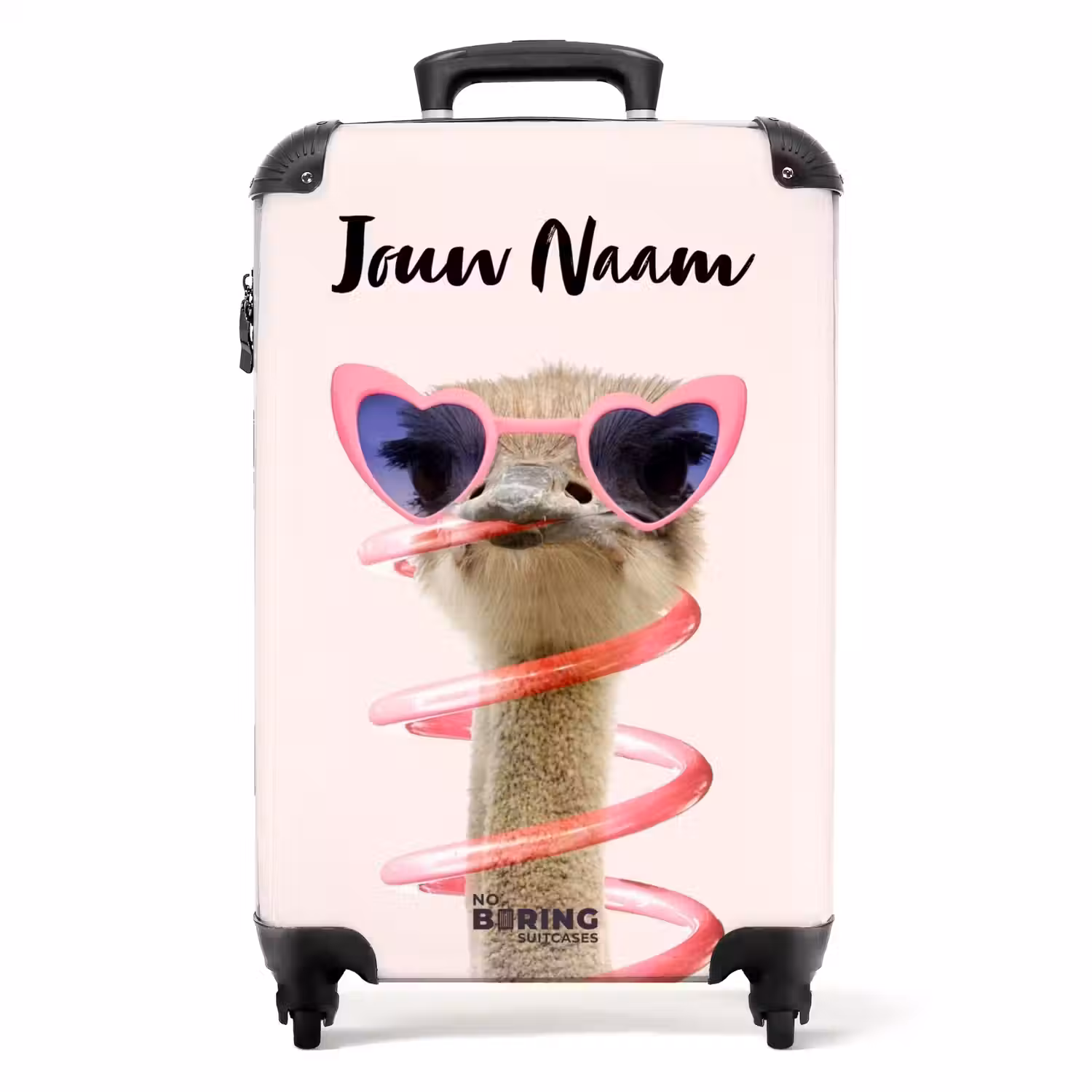 Sierk Struisvogel Roze NBS - Handbagage koffer - Kinderen Unisex middel -productfoto_recht