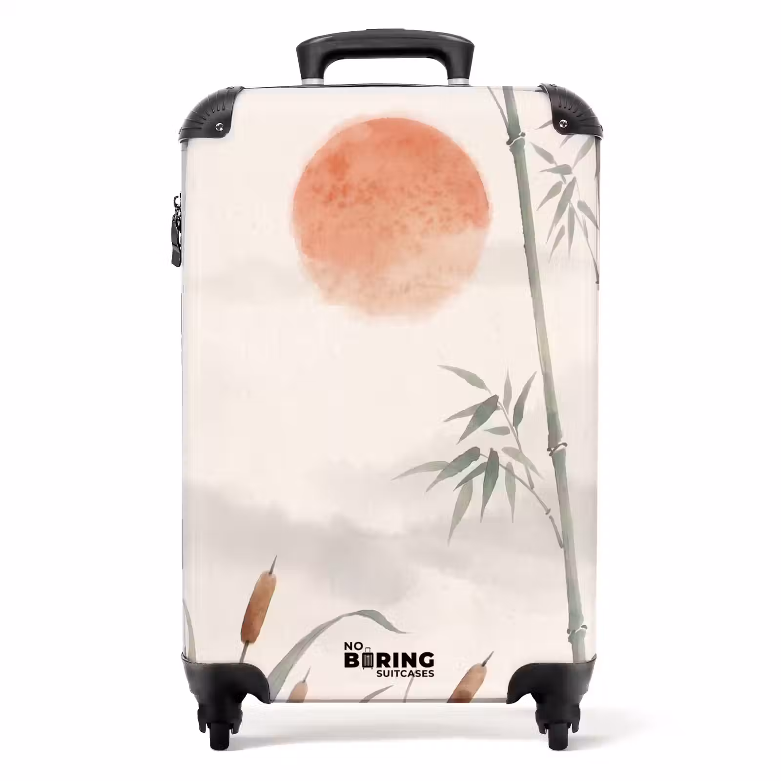 Koffer - Minimalistisch - Bamboe - Groen - Minimalistisch - Bamboe - Groen NBS - Handbagage koffer - Volwassenen Unisex middel