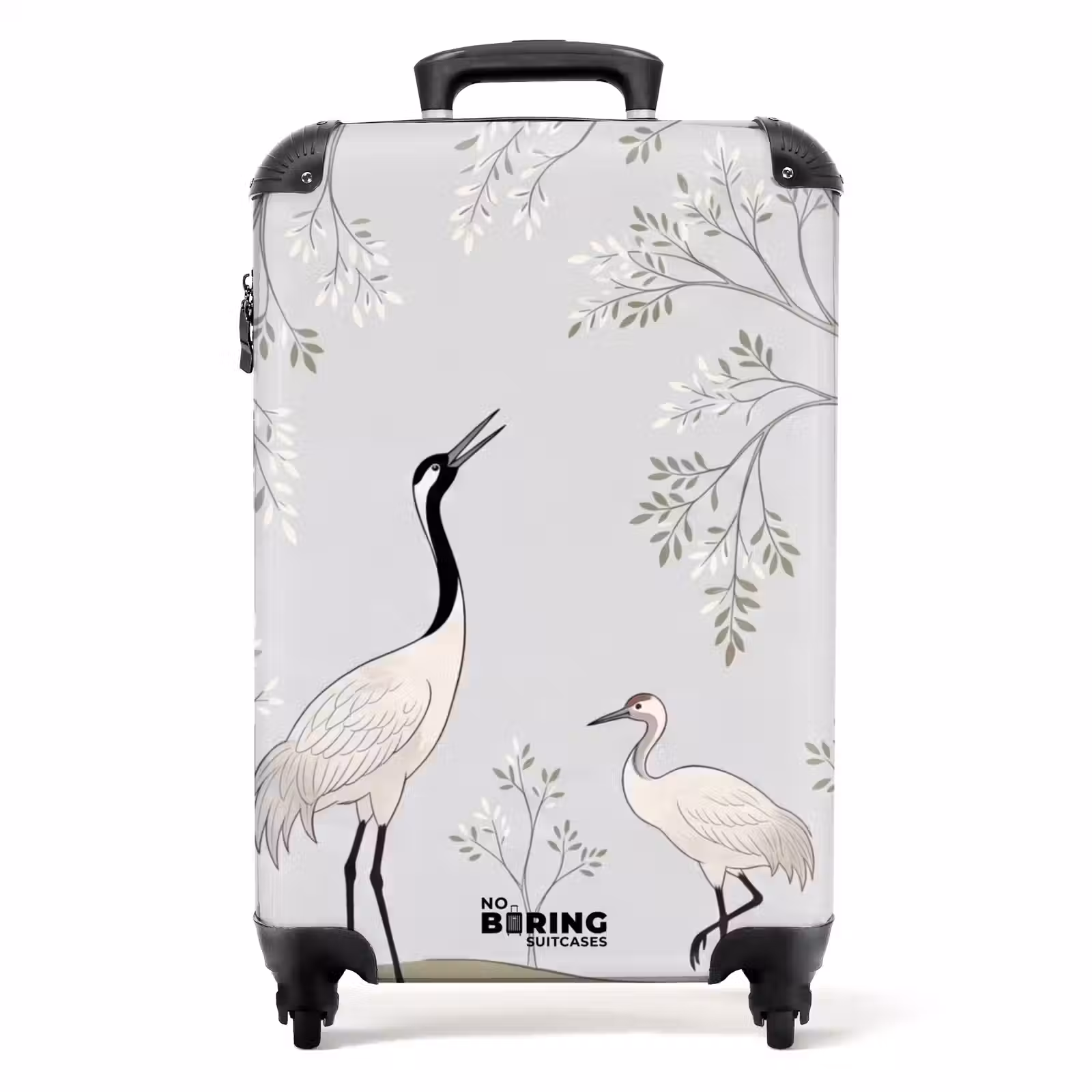 Koffer - Minimalistisch - Kraanvogels - Blauw - Minimalistisch - Kraanvogels - Blauw NBS - Handbagage koffer - Volwassenen Unisex middel