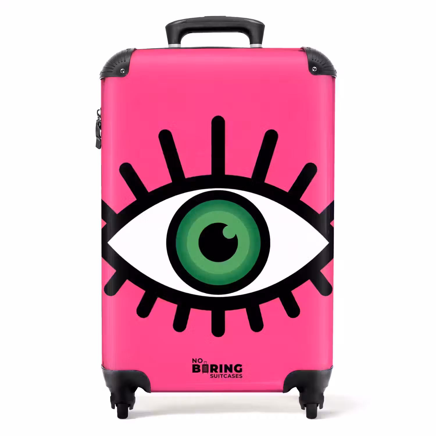 Minimalistisch - Oog - Roze NBS - Handbagage koffer - Volwassenen Unisex middel -productfoto_recht