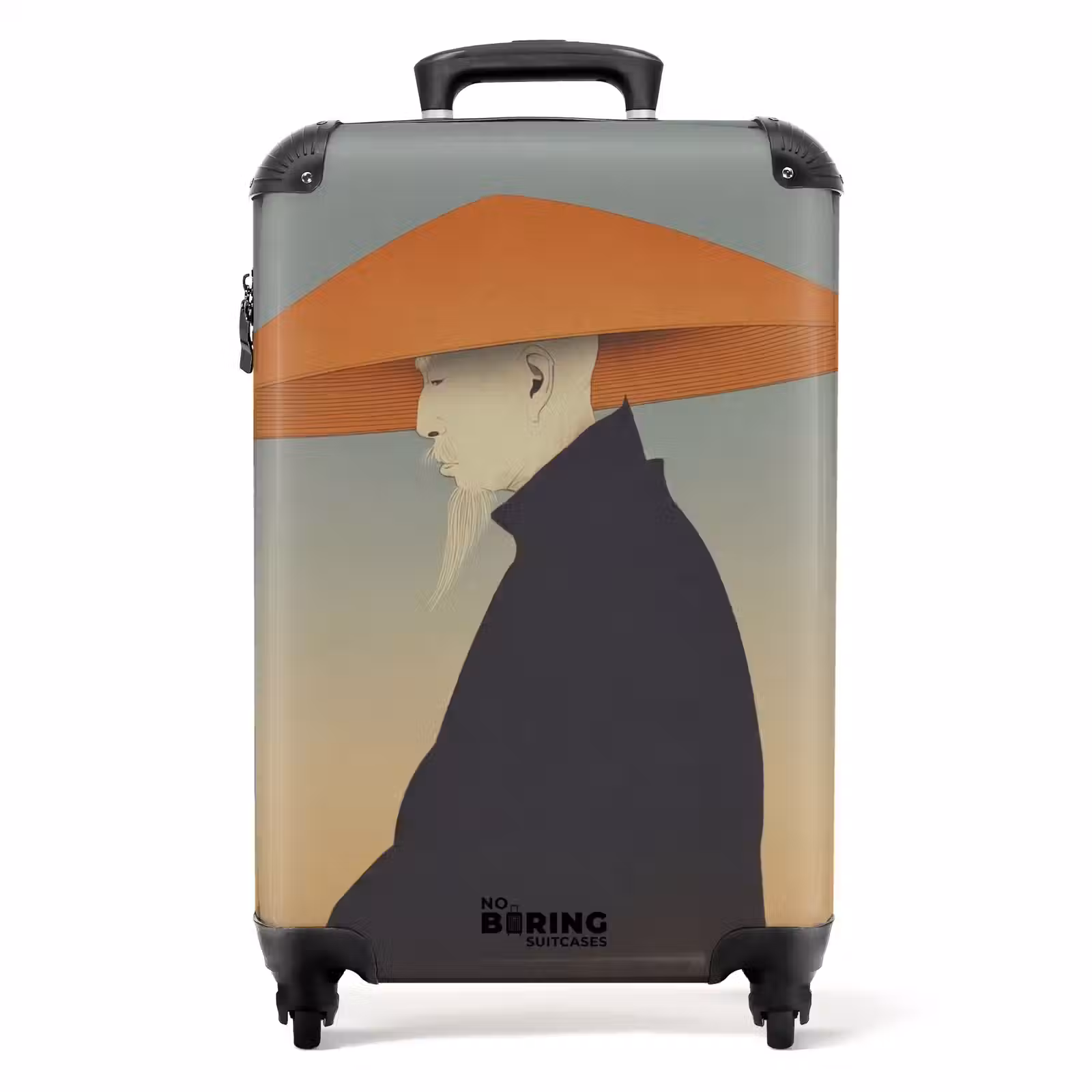 Koffer - Minimalistisch - Silhouet - Oranje - Minimalistisch - Silhouet - Oranje NBS - Handbagage koffer - Volwassenen Unisex middel
