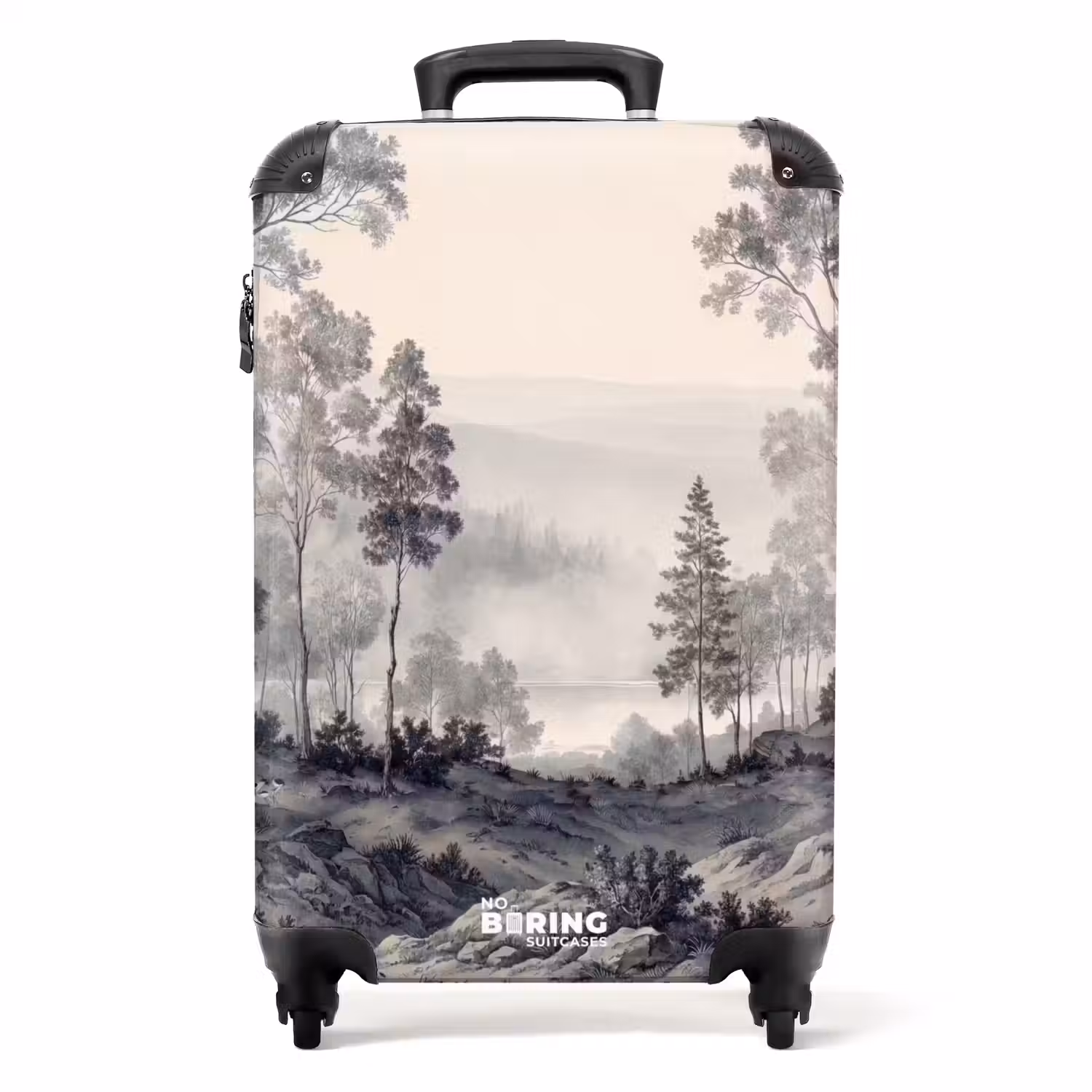 Mistig - Berglandschap - Illustratie NBS - Handbagage koffer - Volwassenen Unisex middel -productfoto_recht