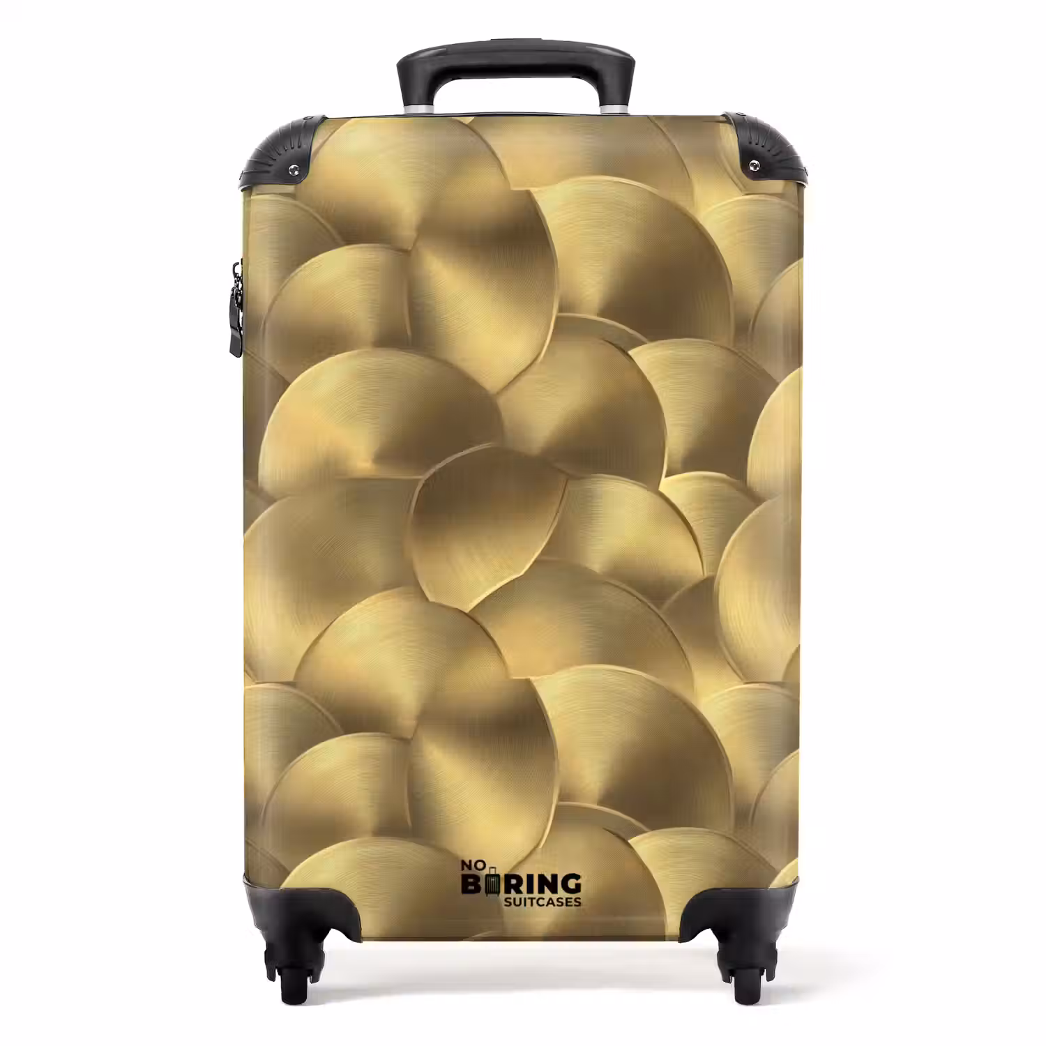 Modern - Cirkel - Goud NBS - Handbagage koffer - Volwassenen Unisex middel -productfoto_recht
