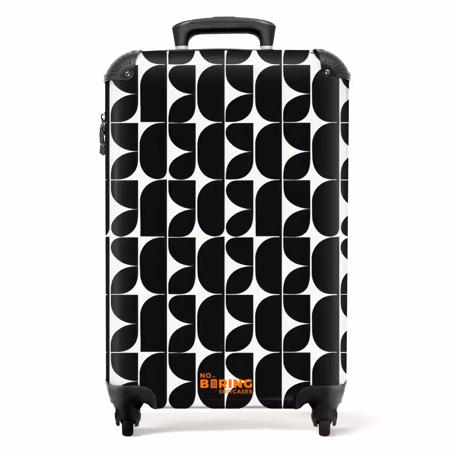 Modern - Geometrisch - Zwart NBS - Handbagage koffer - Volwassenen Unisex middel -productfoto_recht