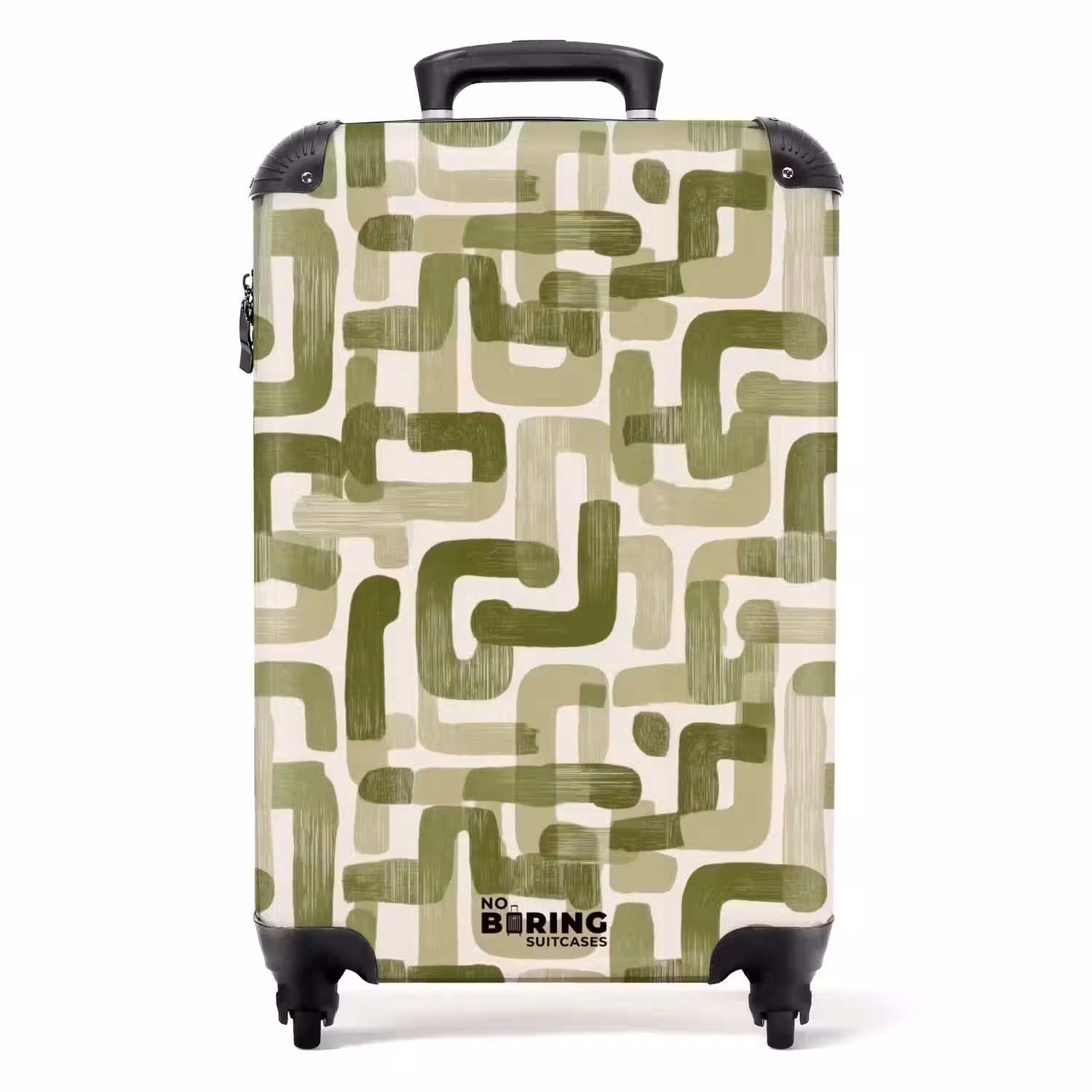 Modern - Grafisch - Groen NBS - Handbagage koffer - Volwassenen Unisex middel -productfoto_recht