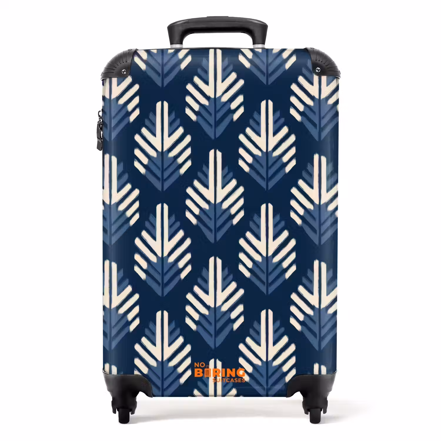 Modern - Patroon - Blauw NBS - Handbagage koffer - Volwassenen Unisex middel -productfoto_recht
