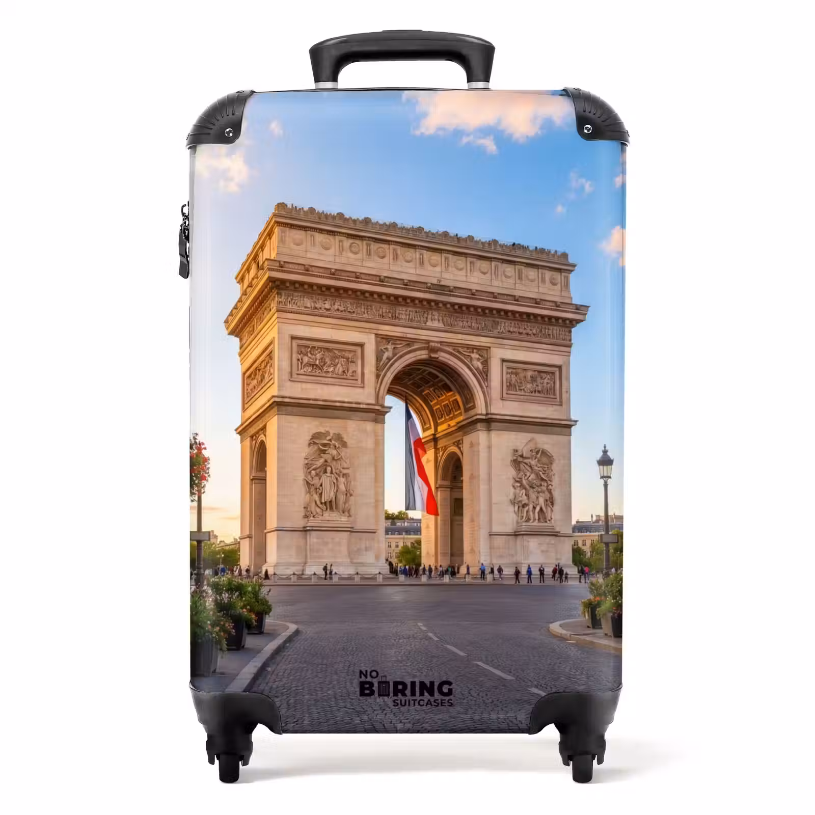 Koffer - Monument - Parijs - Zonsondergang - Architectuur - Goud - Monument - Parijs - Zonsondergang - Architectuur - Goud NBS - Handbagage koffer - Volwassenen Unisex middel