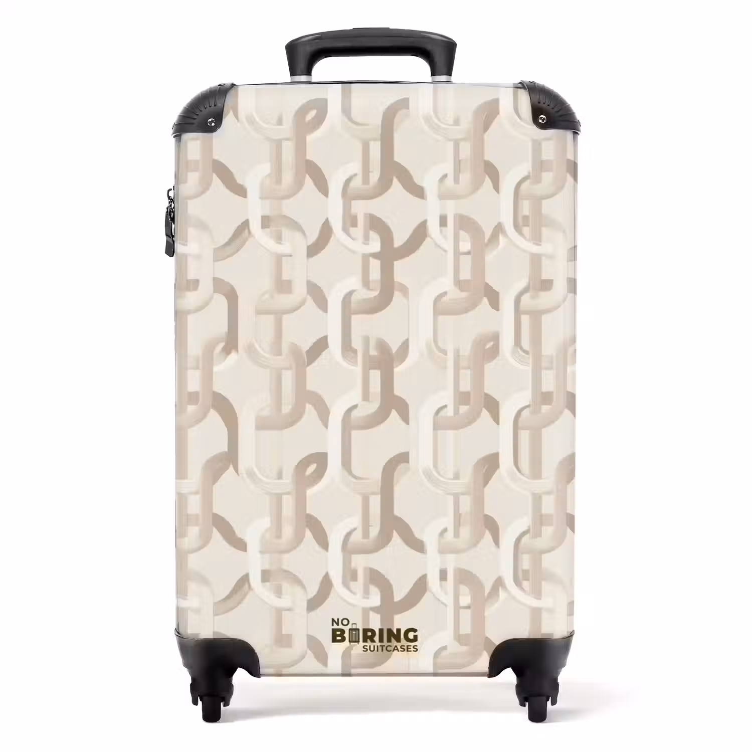Motief - Abstract - Beige NBS - Handbagage koffer - Volwassenen Unisex middel -productfoto_recht