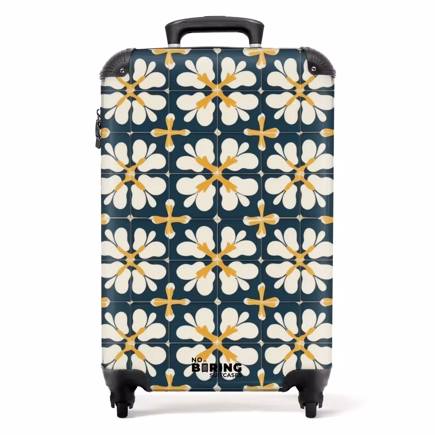 Motief - Tegel - Okergeel NBS - Handbagage koffer - Volwassenen Unisex middel -productfoto_recht