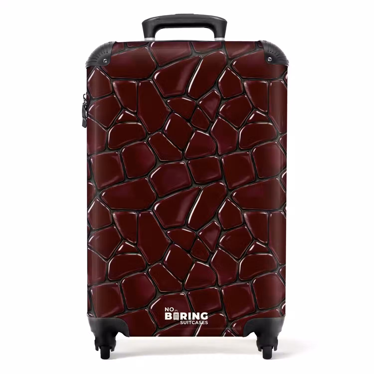 Mozaïek - Tegel - Bordeauxrood NBS - Handbagage koffer - Volwassenen Unisex middel -productfoto_recht