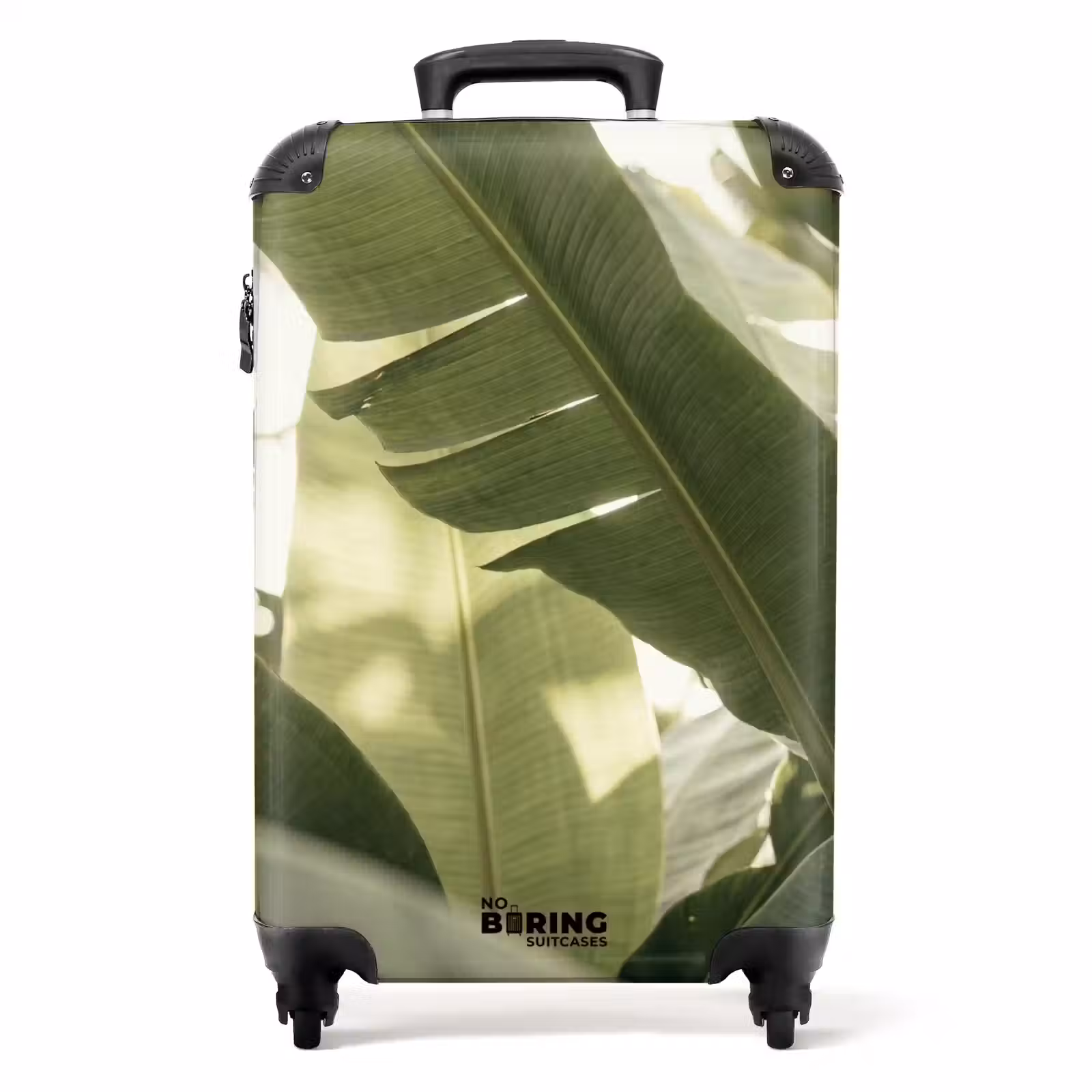 Koffer - Natuur - Bladeren - Groen - Tropisch - Detail - Natuur - Bladeren - Groen - Tropisch - Detail NBS - Handbagage koffer - Volwassenen Unisex middel