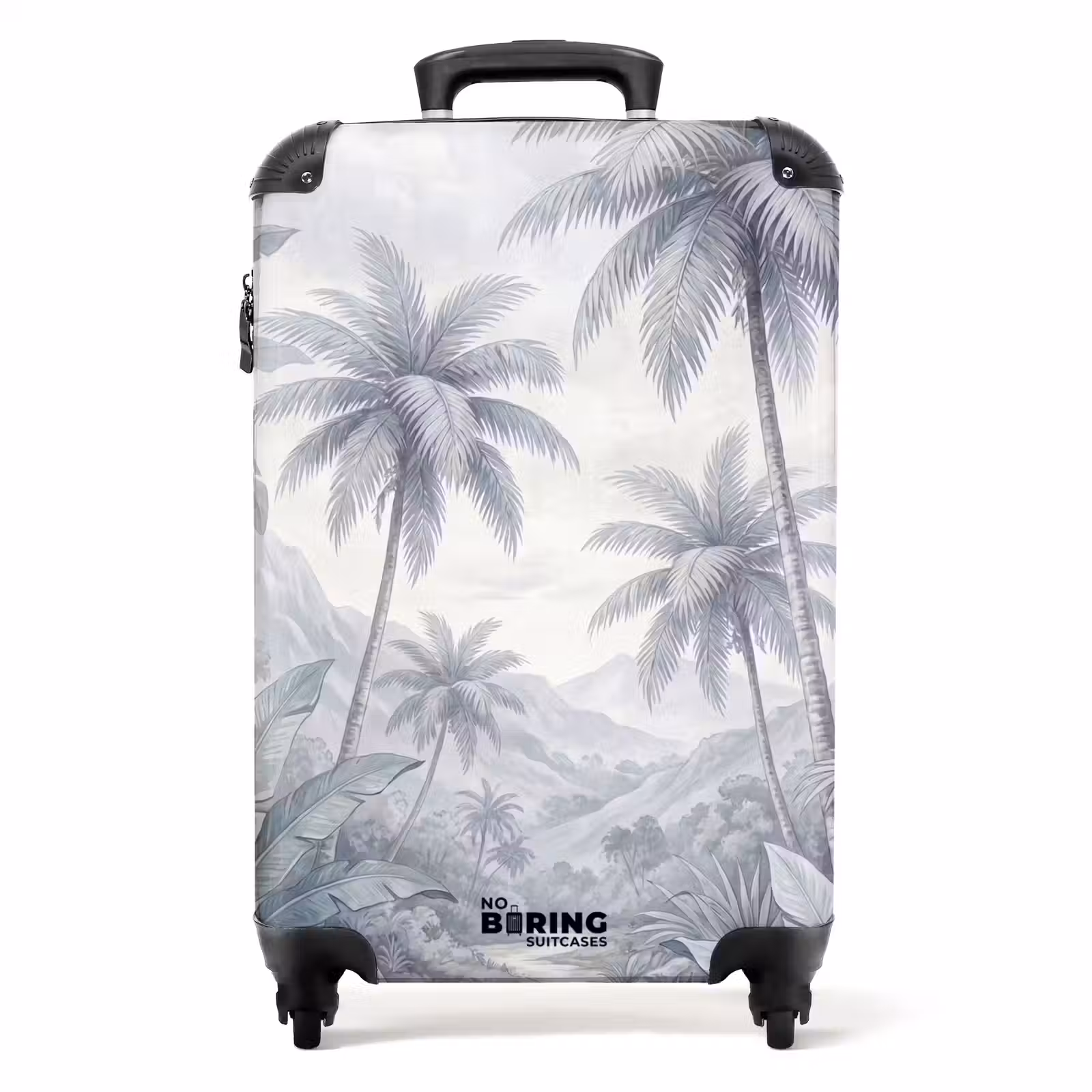 Koffer - Natuur - Boom - Tropisch - Landschap - Blauw - Natuur - Boom - Tropisch - Landschap - Blauw NBS - Handbagage koffer - Volwassenen Unisex middel